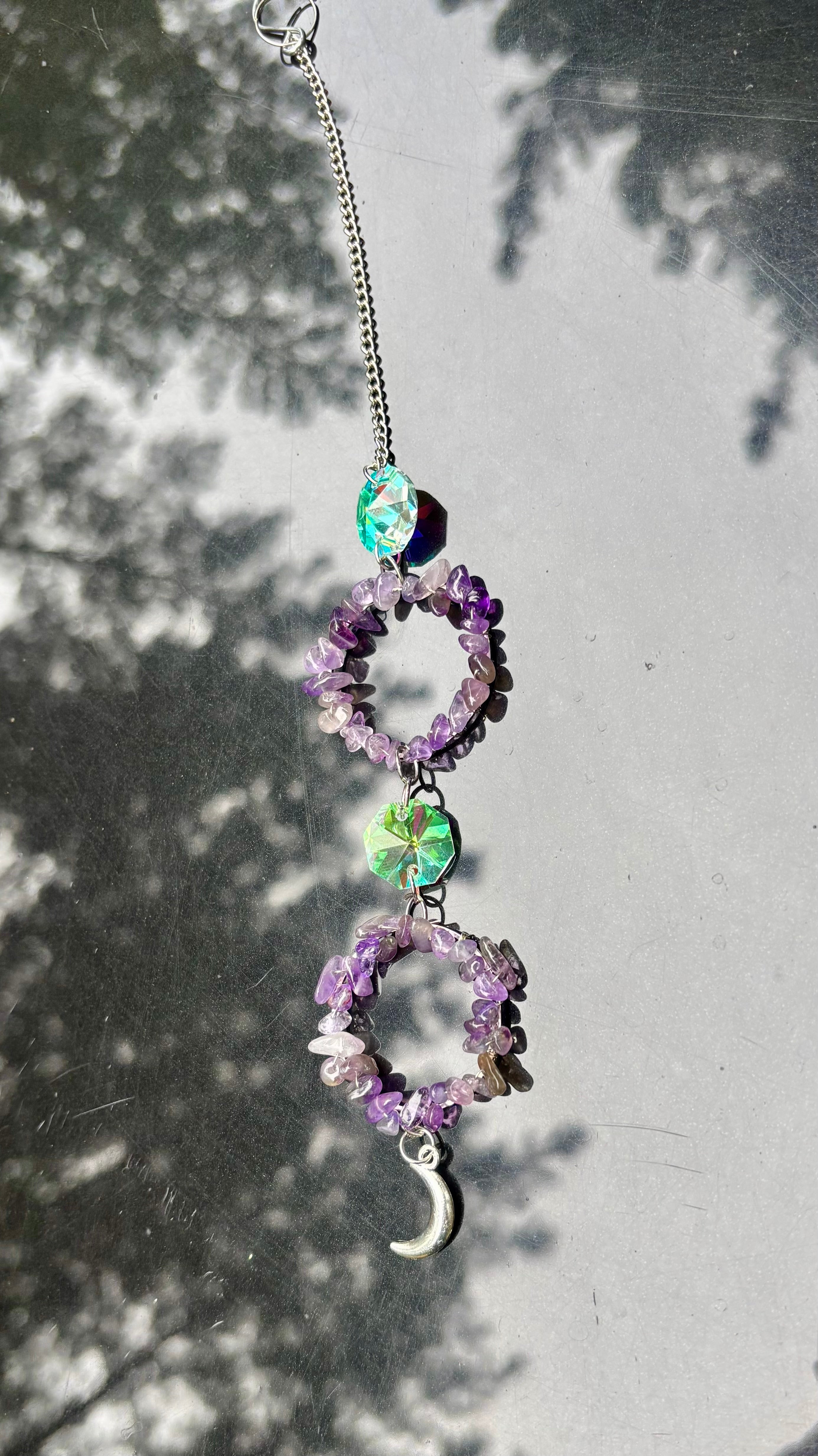 Hand Made Amethyst Sun-catcher 13cm