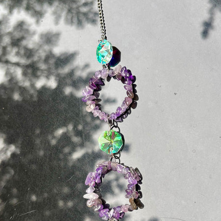 Hand Made Amethyst Sun-catcher 13cm