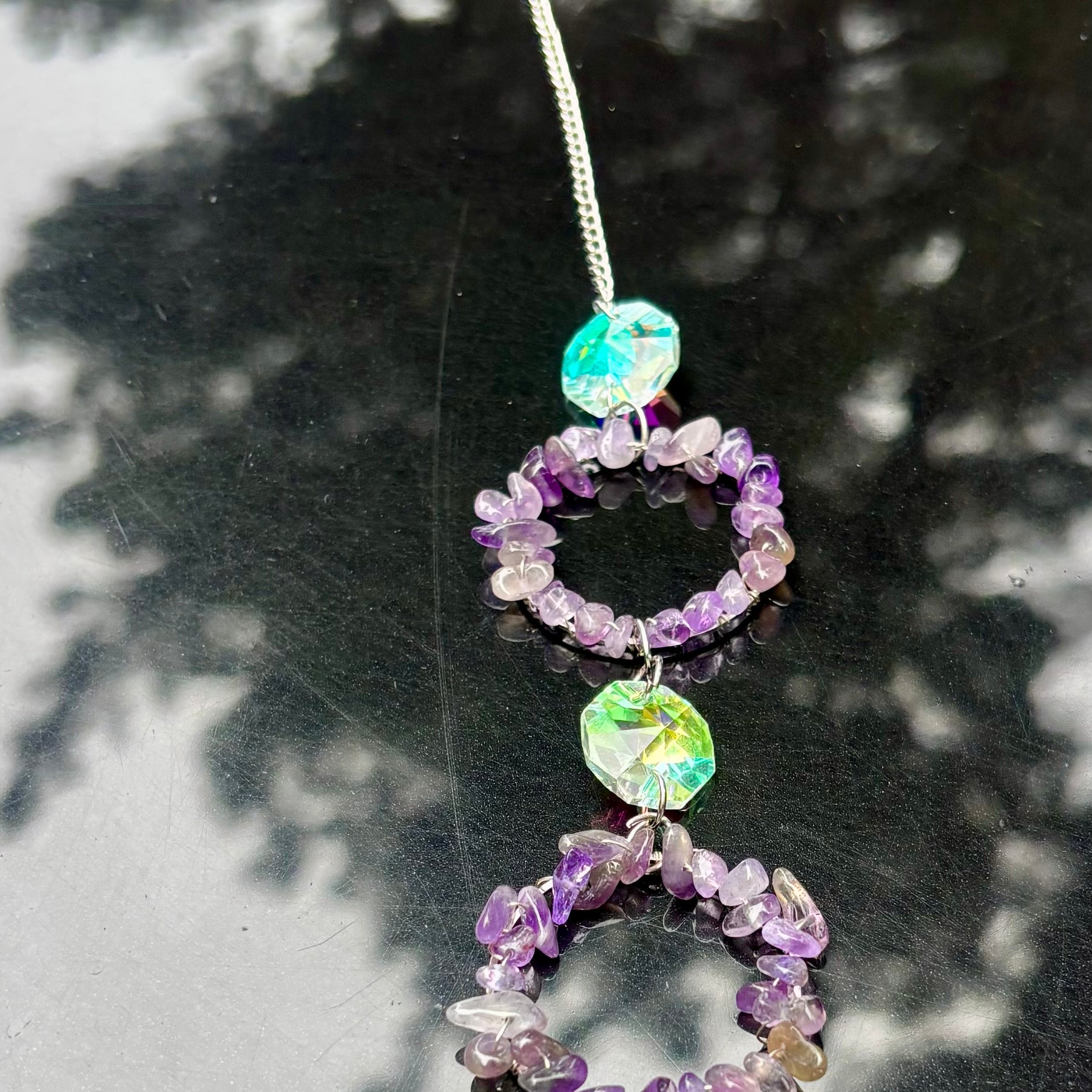 Hand Made Amethyst Sun-catcher 13cm