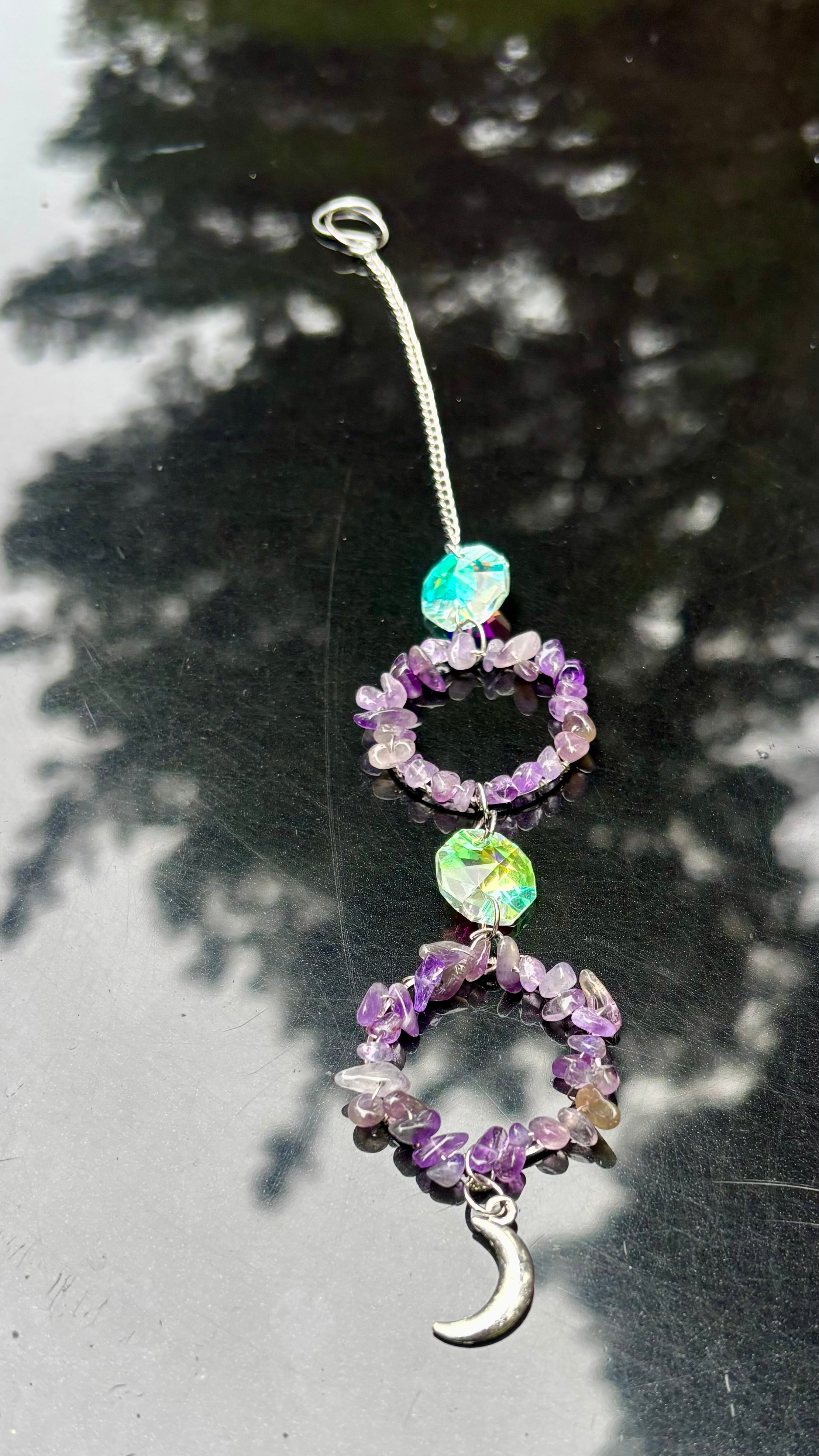 Hand Made Amethyst Sun-catcher 13cm