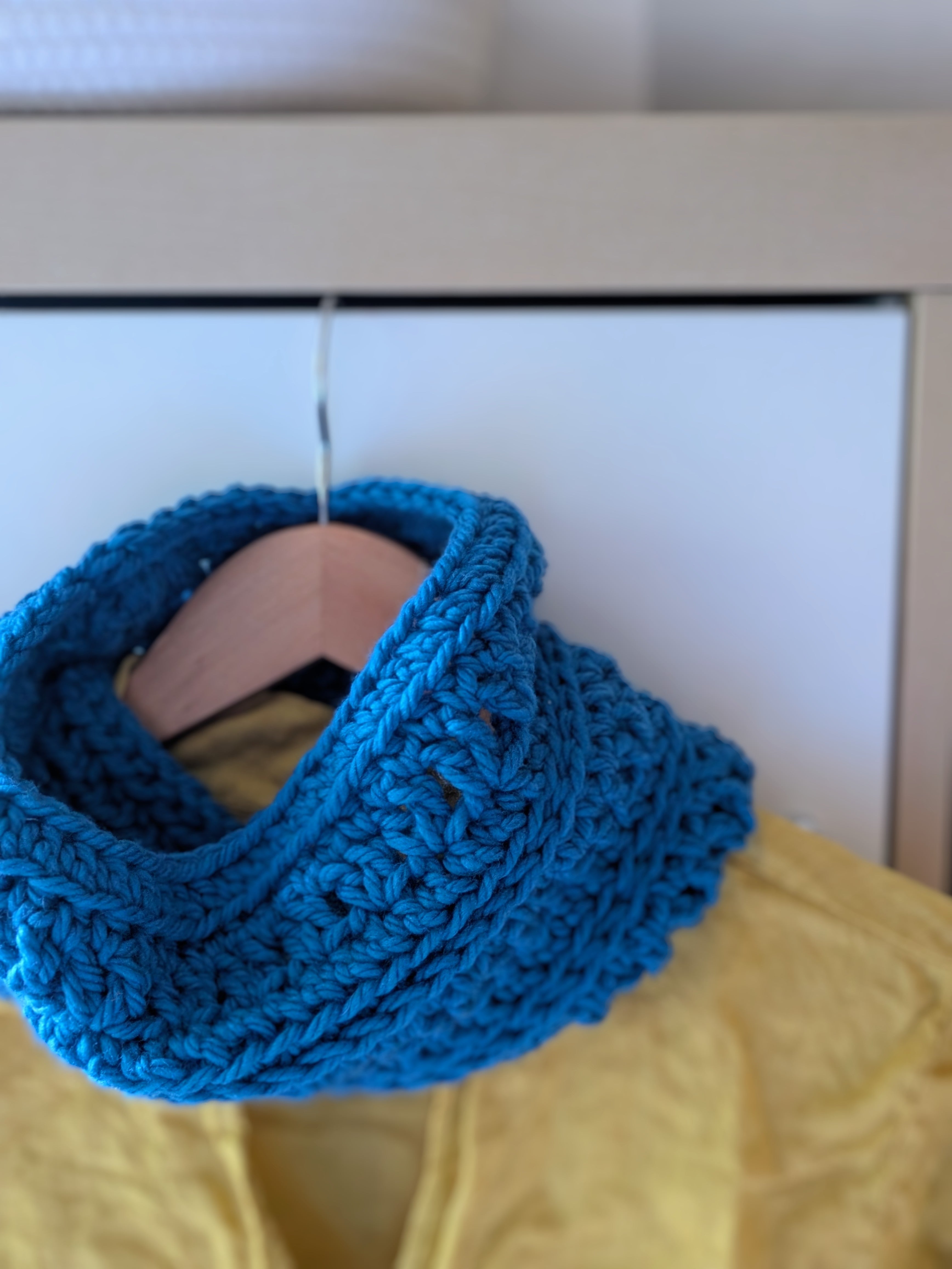 Handmade Crochet Cowl Neck Warmer Blue