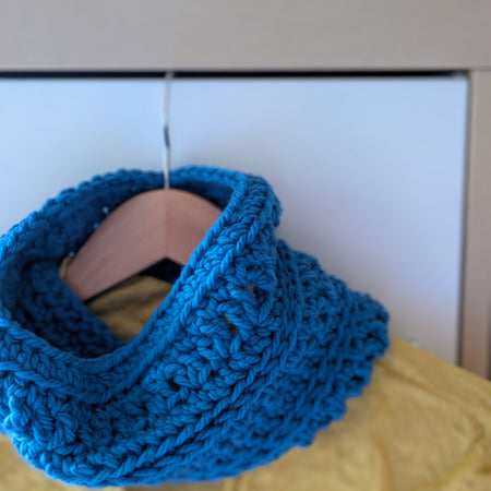 Handmade Crochet Cowl Neck Warmer Blue
