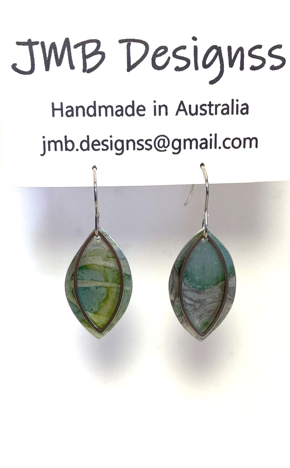 Anodised aluminium earrings hand printed Sea Whisper Collection