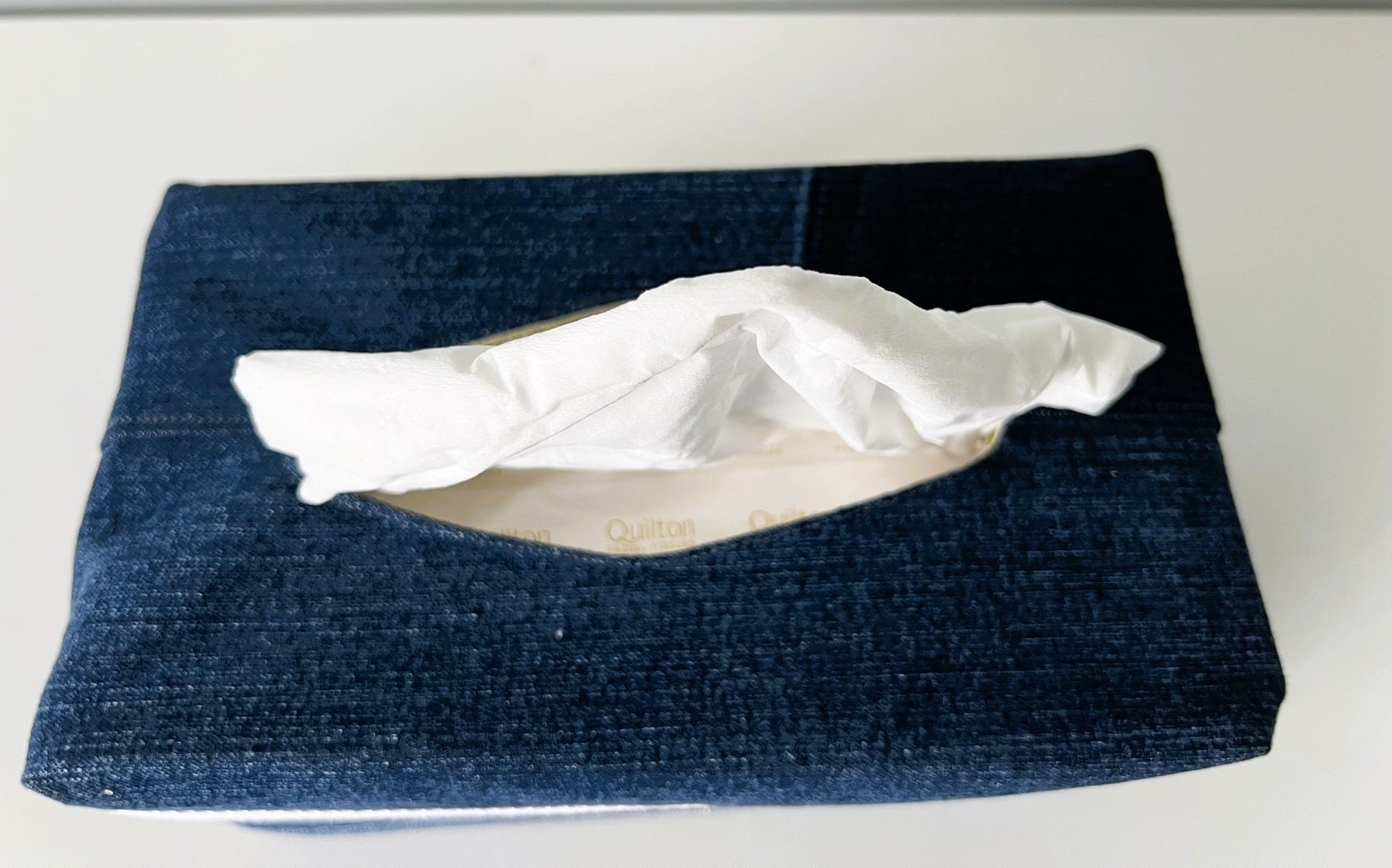 Upcycled Denim & Linen Tissue Box Cover