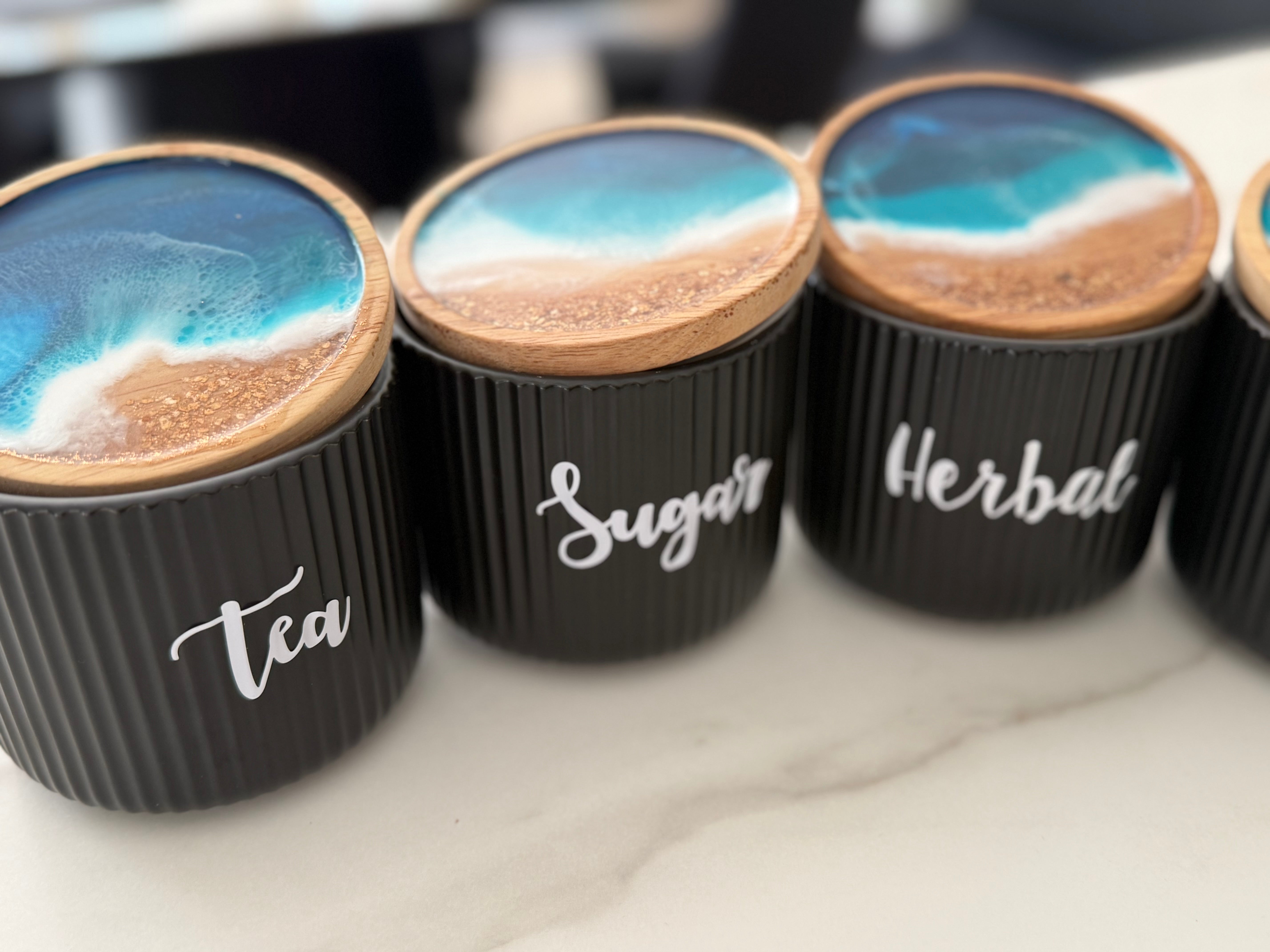 Canisters | coffee jar | tea sugar jar | handmade | home decor