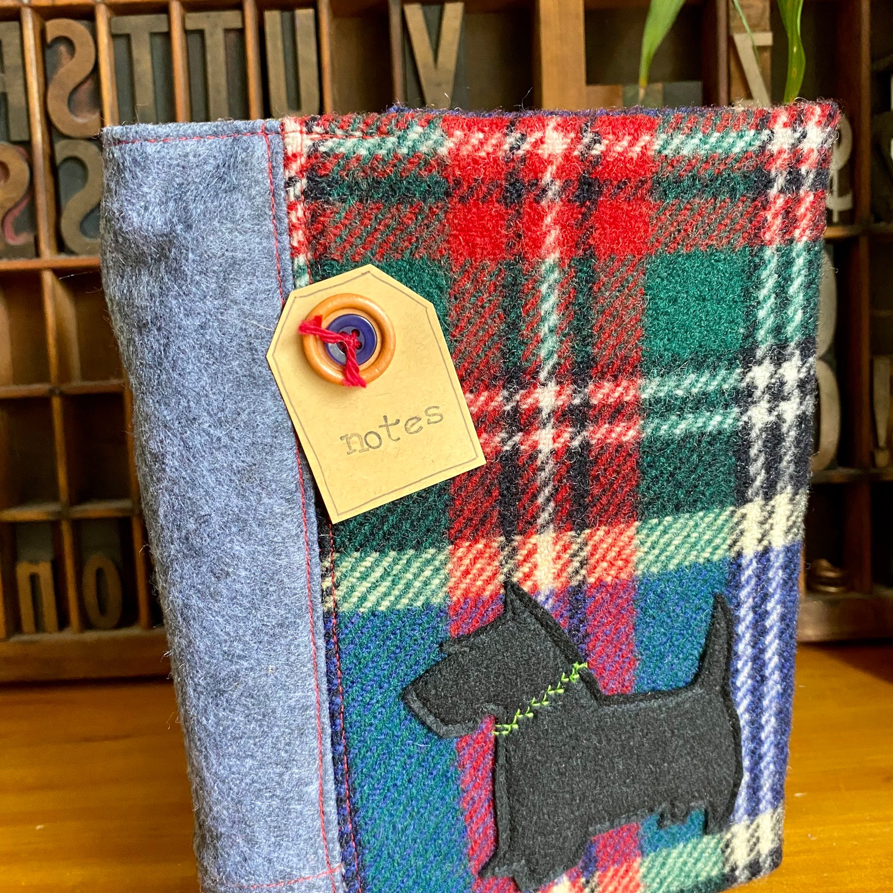 A5 Upcycled Notebook Scotty Dog - Black
