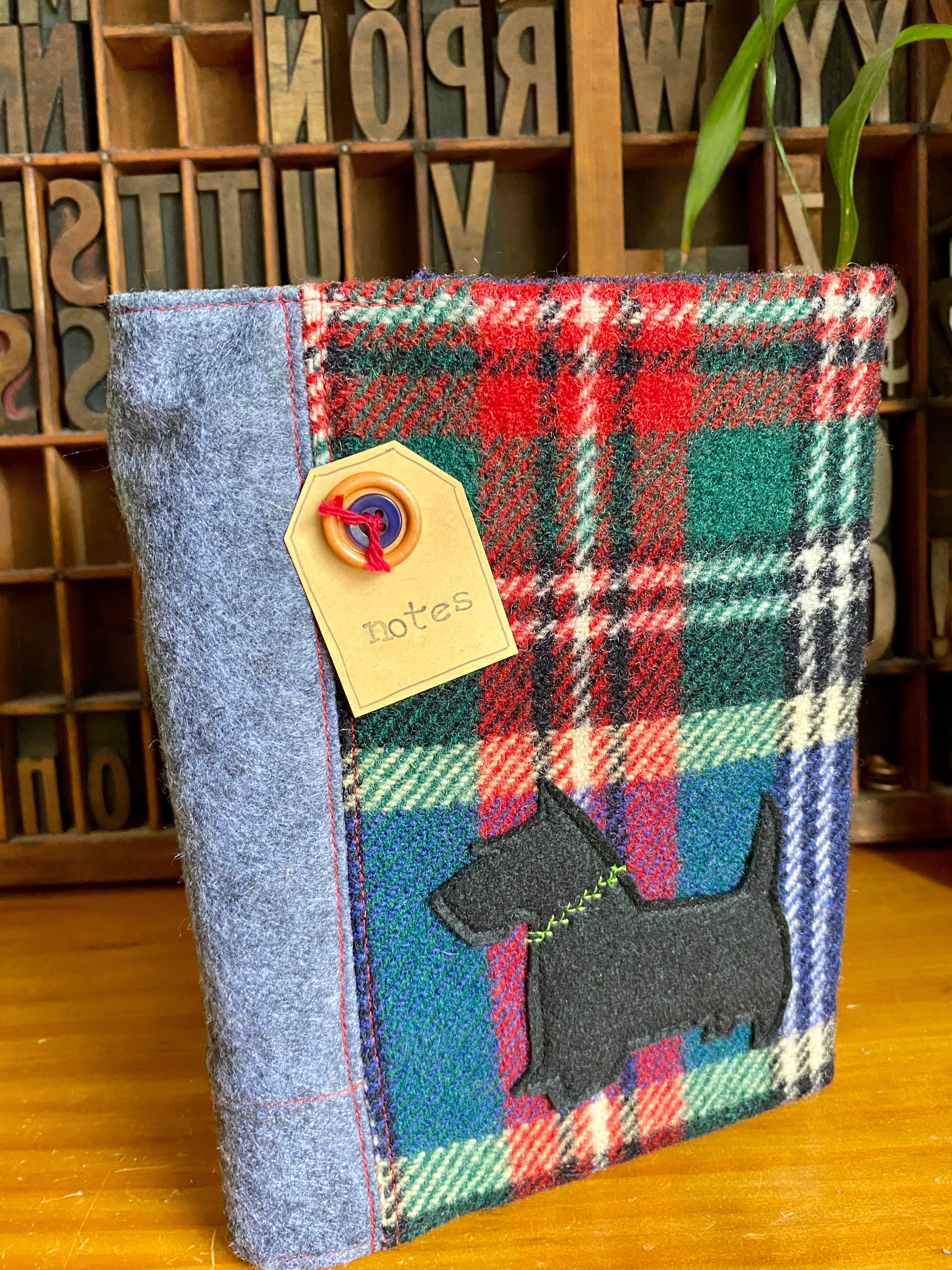 A5 Upcycled Notebook Scotty Dog - Black