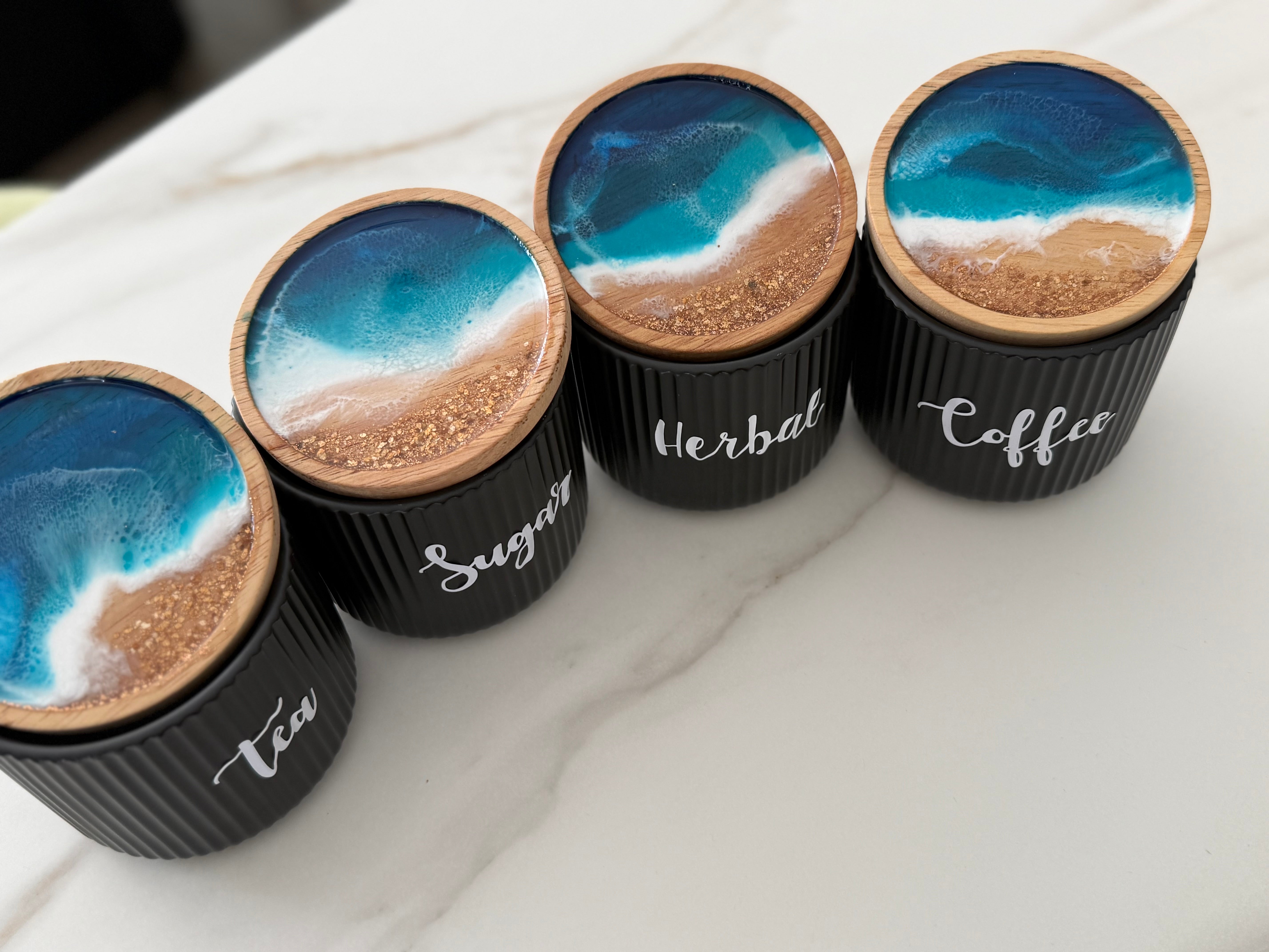 Canisters | coffee jar | tea sugar jar | handmade | home decor