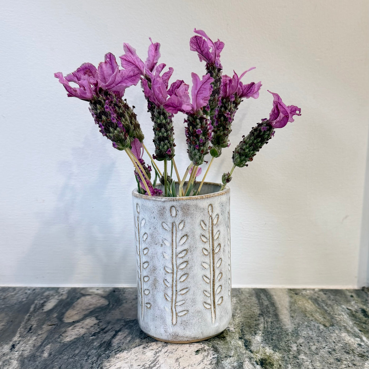 Handmade Ceramic Vase - Textured Off-White