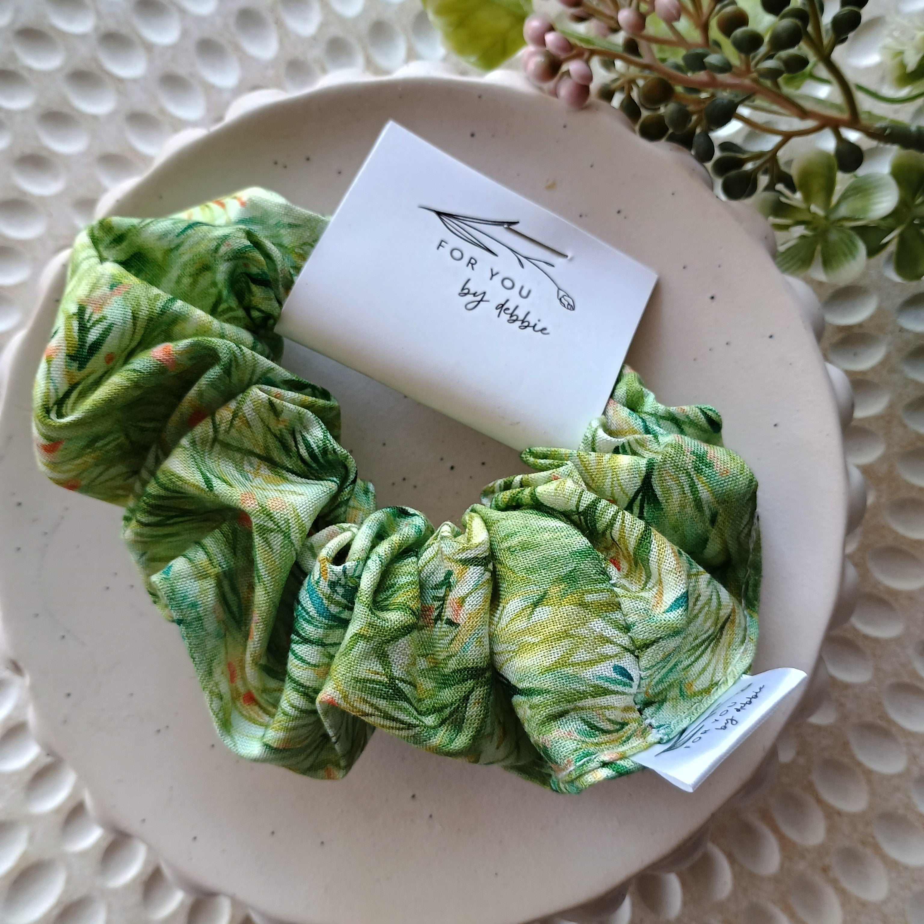 Handmade hair scrunchies- assorted colours