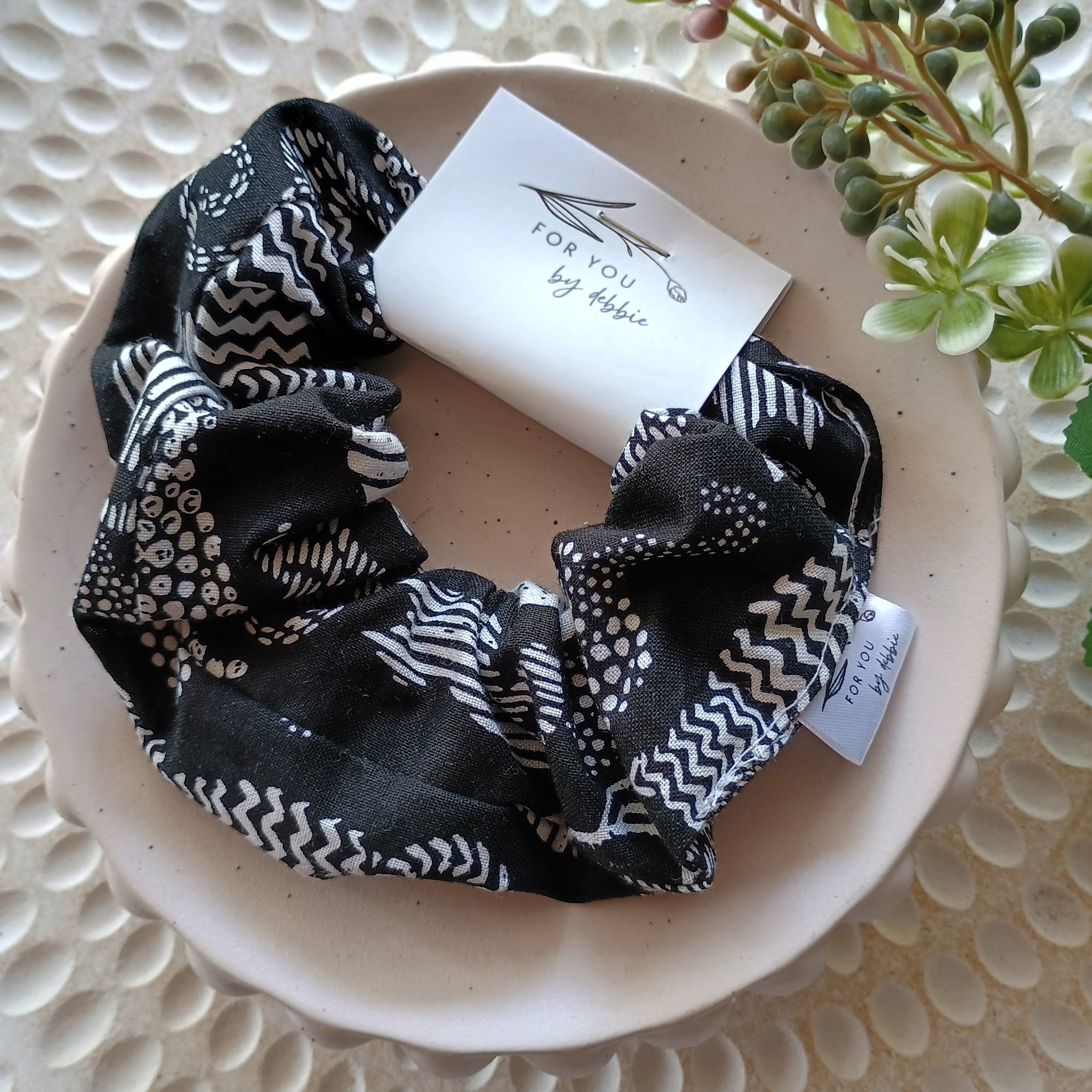 Handmade hair scrunchies- assorted colours