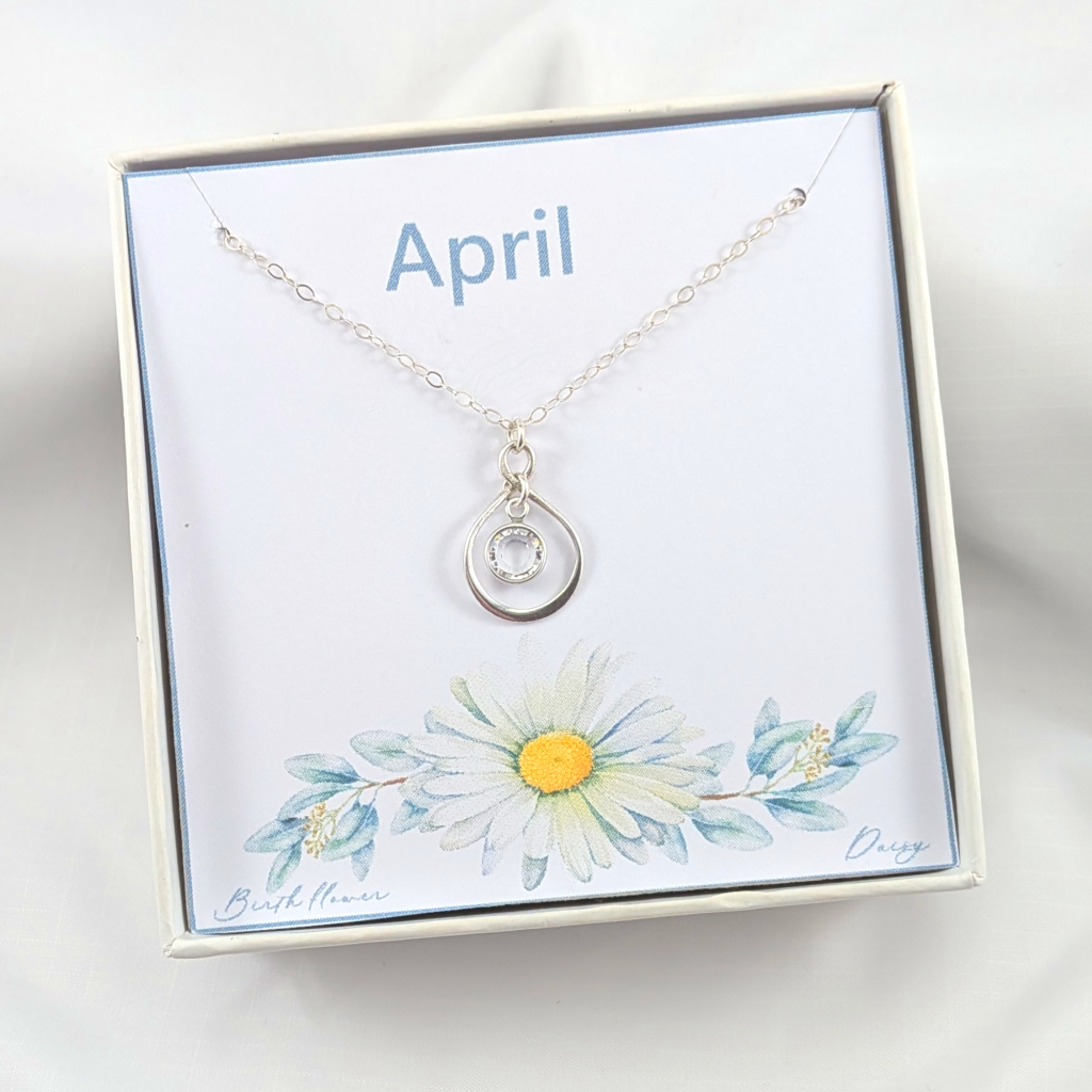 Birthstone Sterling Silver Necklace Choose Your Birth Month