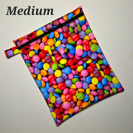 Medium Wet Bag with a Colourful Chocolate Button Design