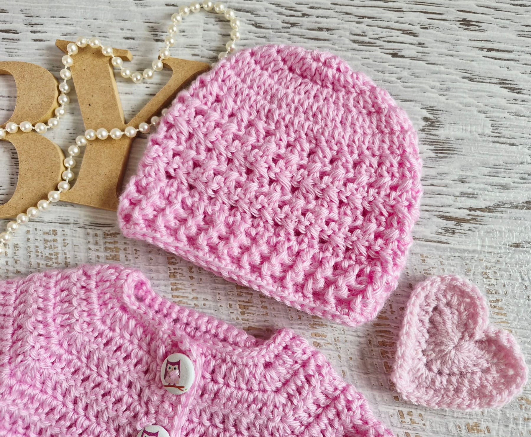 Baby Cardigan | Newborn | Pink | Handmade | Crocheted Jacket