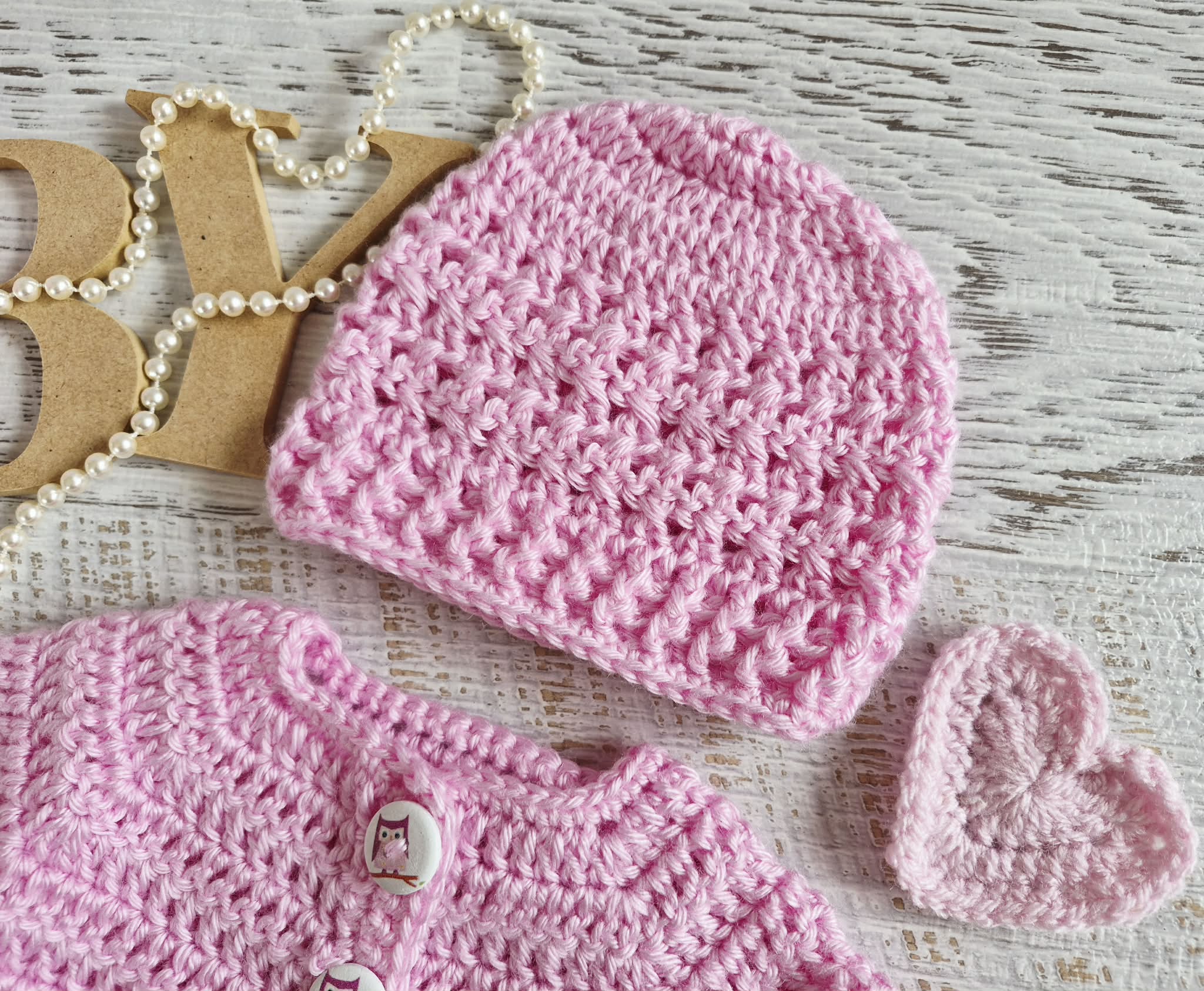 Baby Cardigan | Newborn | Pink | Handmade | Crocheted Jacket