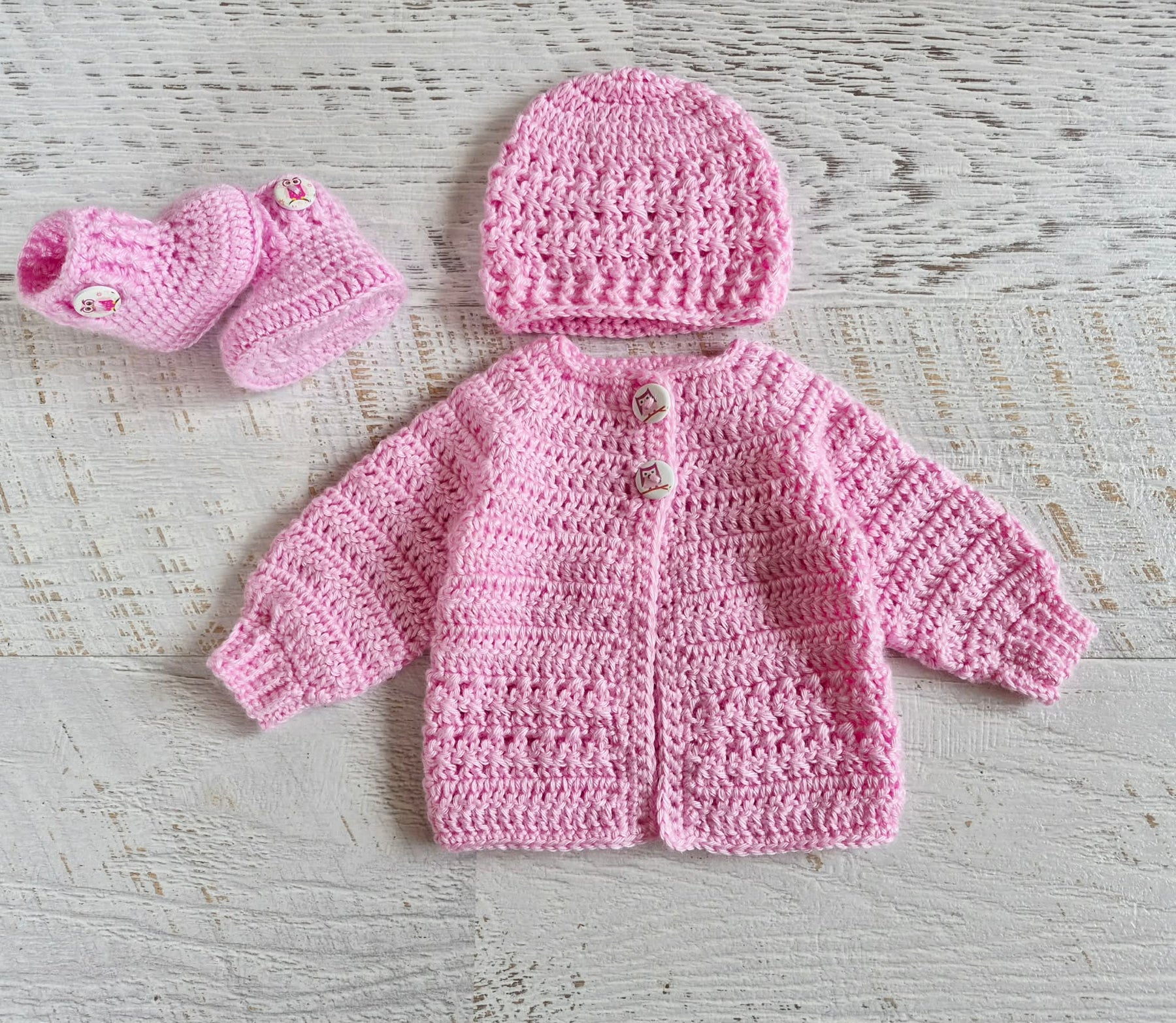 Baby Cardigan | Newborn | Pink | Handmade | Crocheted Jacket