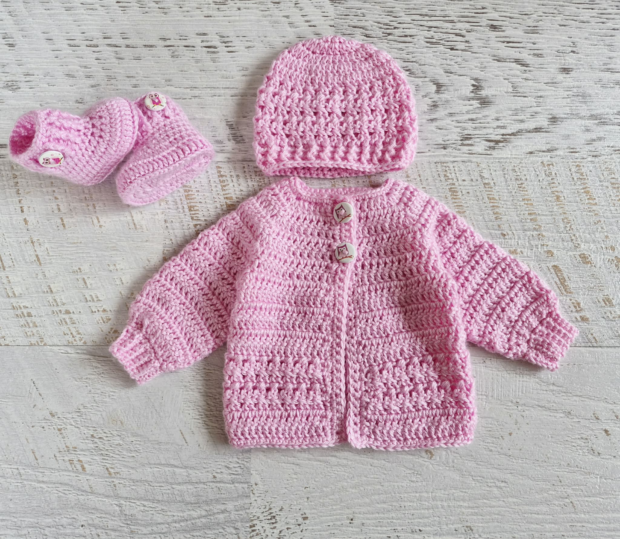 Baby Cardigan | Newborn | Pink | Handmade | Crocheted Jacket