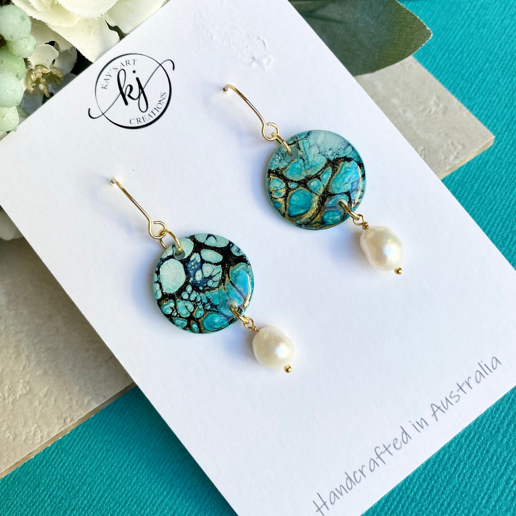 Artisan Earrings with Freshwater Pearls