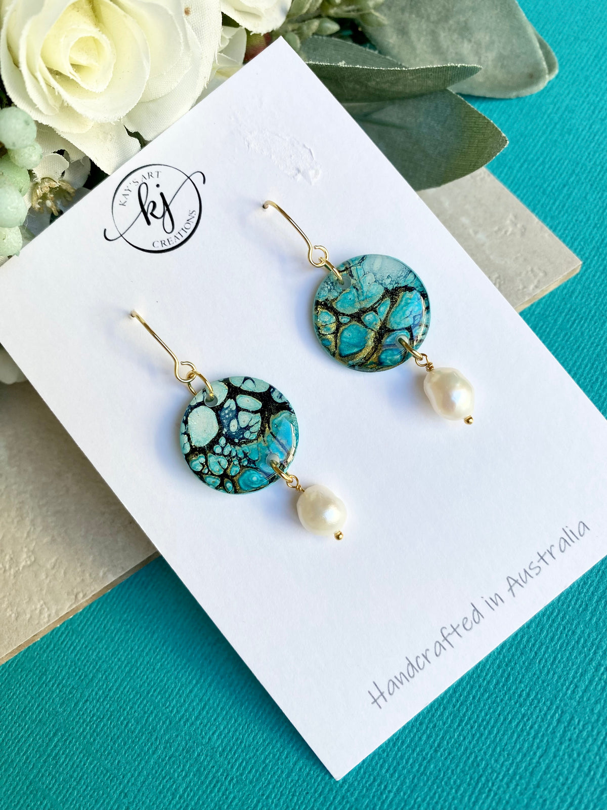 Artisan Earrings with Freshwater Pearls