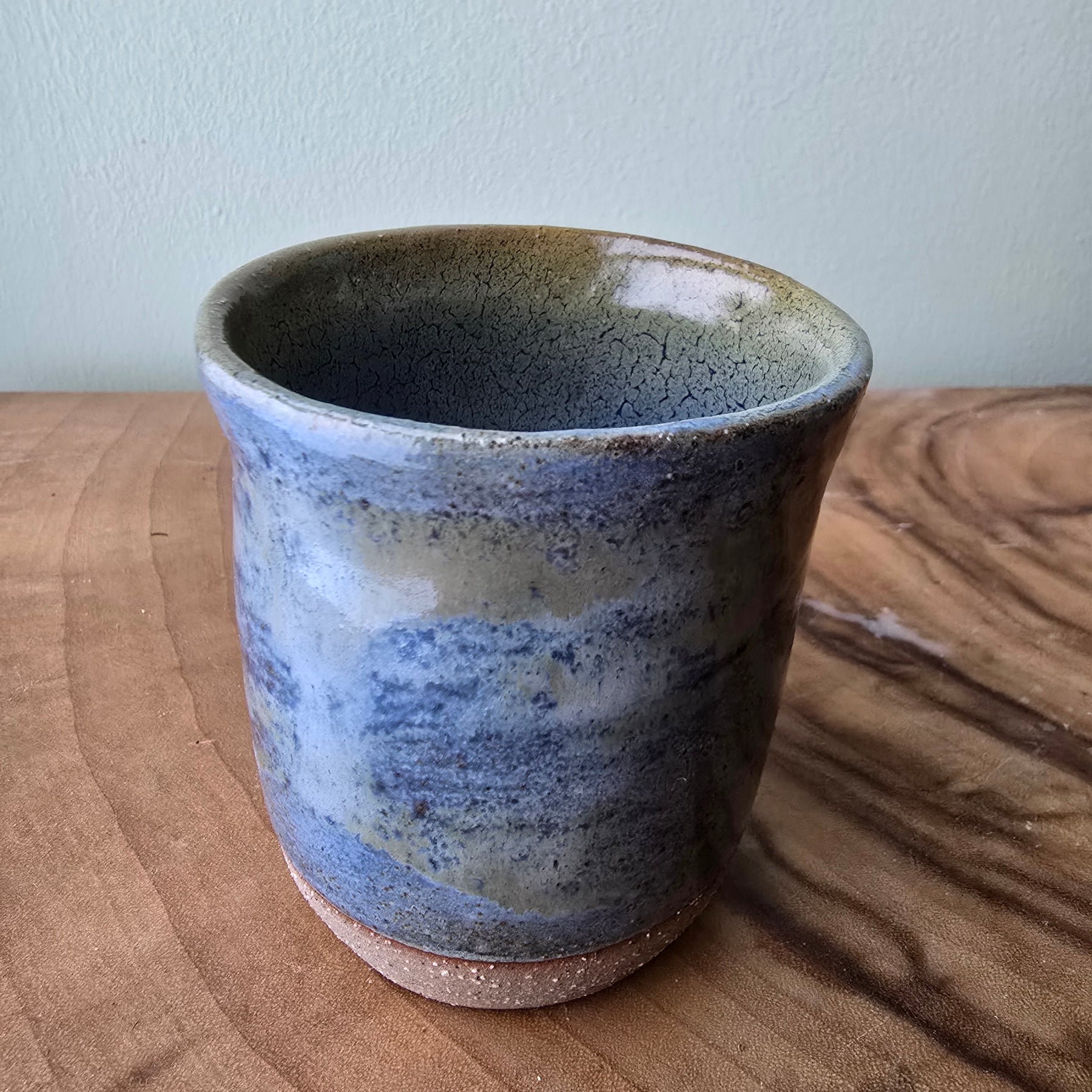 Blue and green espresso cup