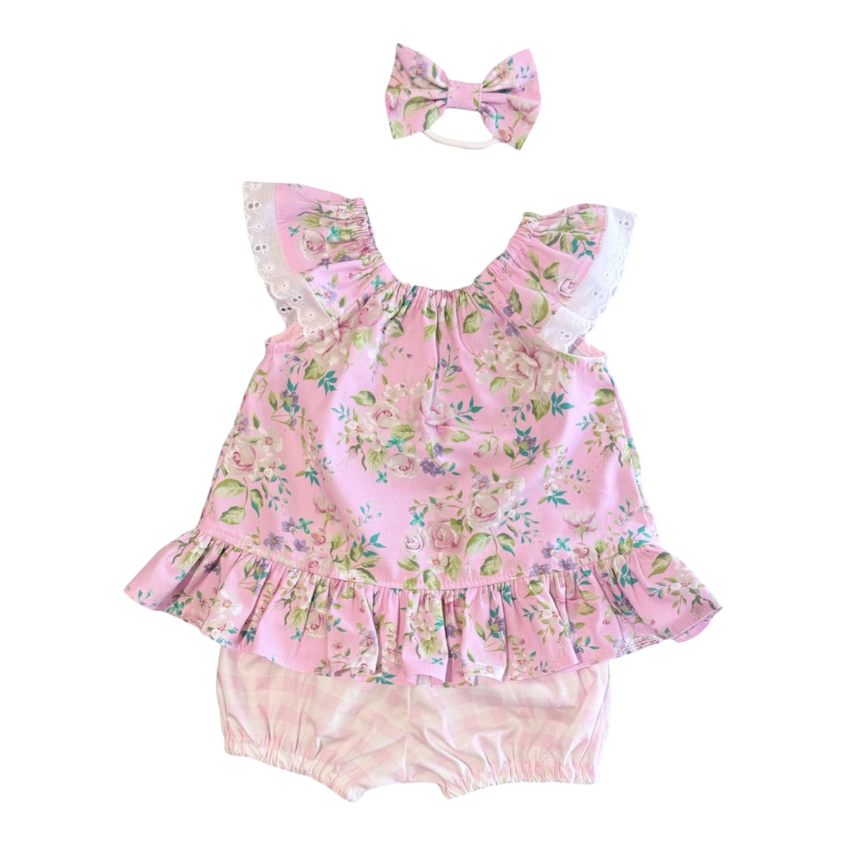 SIZE 000 Pink Floral Baby Girl Seaside Outfit