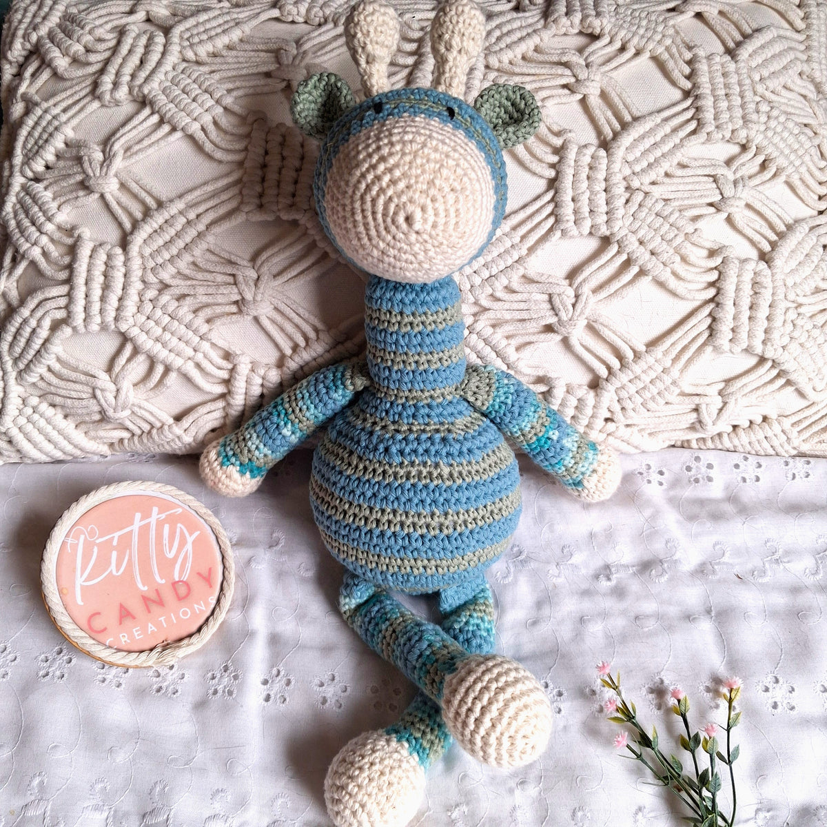 Handmade Crochet Striped Giraffe - 100% Cotton