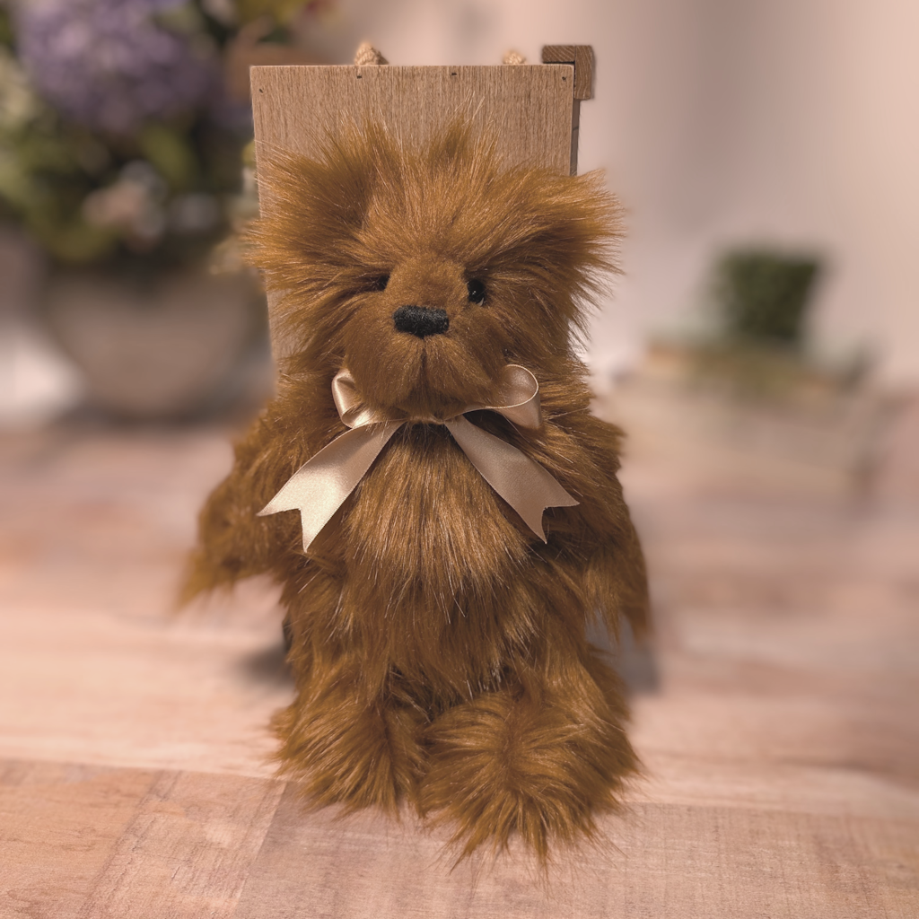 Handmade One-of-a-Kind Brown Plush Teddy Bear: Collectible Bear