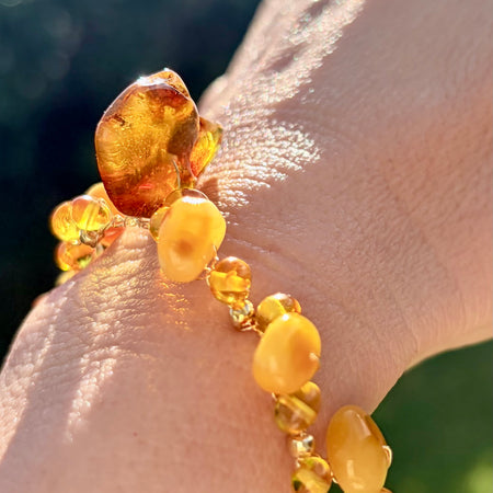 Sun ☀️ Baltic Amber Crochet Bracelet