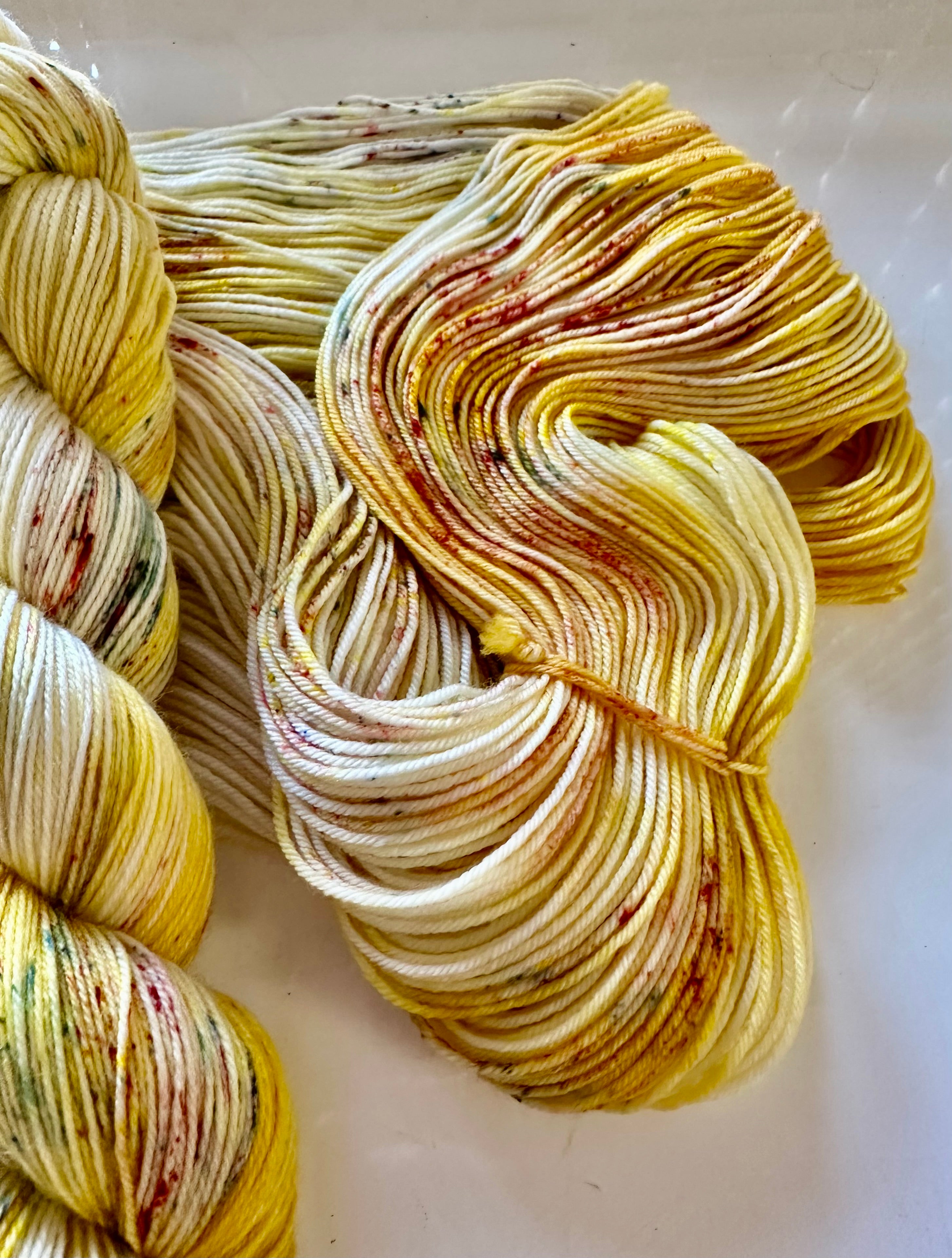 Speckled Sunshine  - 4ply Hand dyed sock yarn