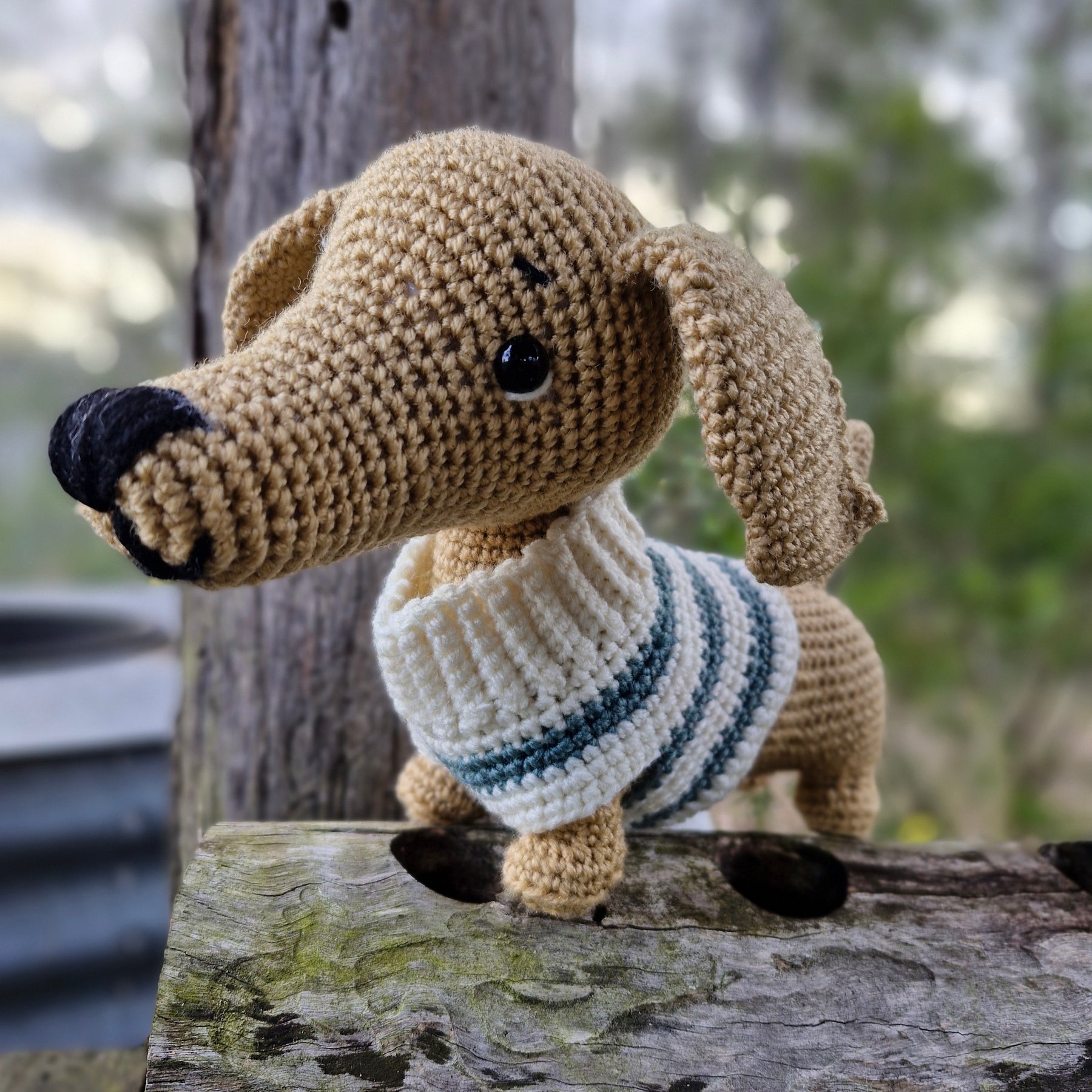 Super cute Hand crochet Light Dachshund Dog (Sausage Dog)