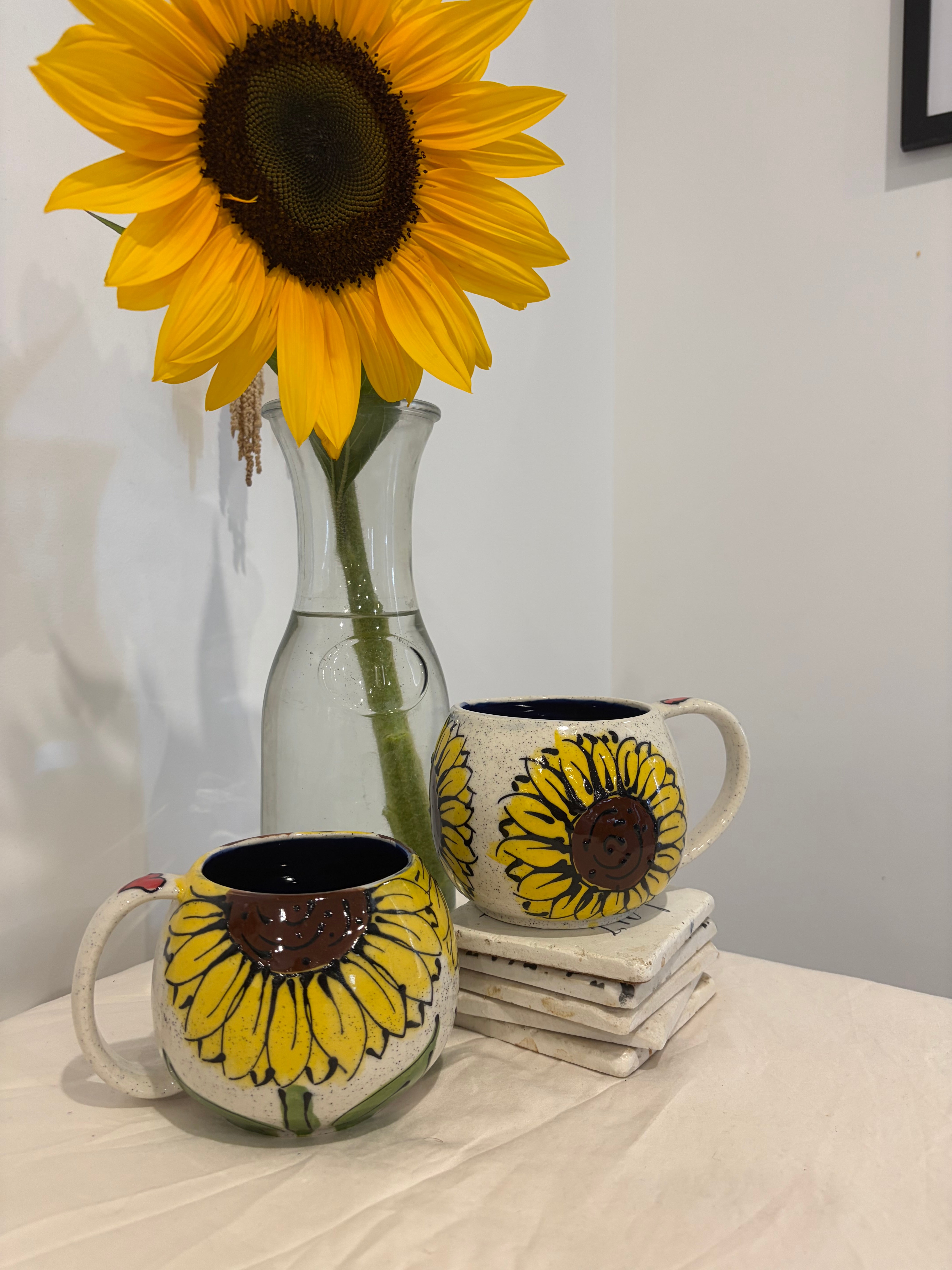 Handmade Sunflower Mugs