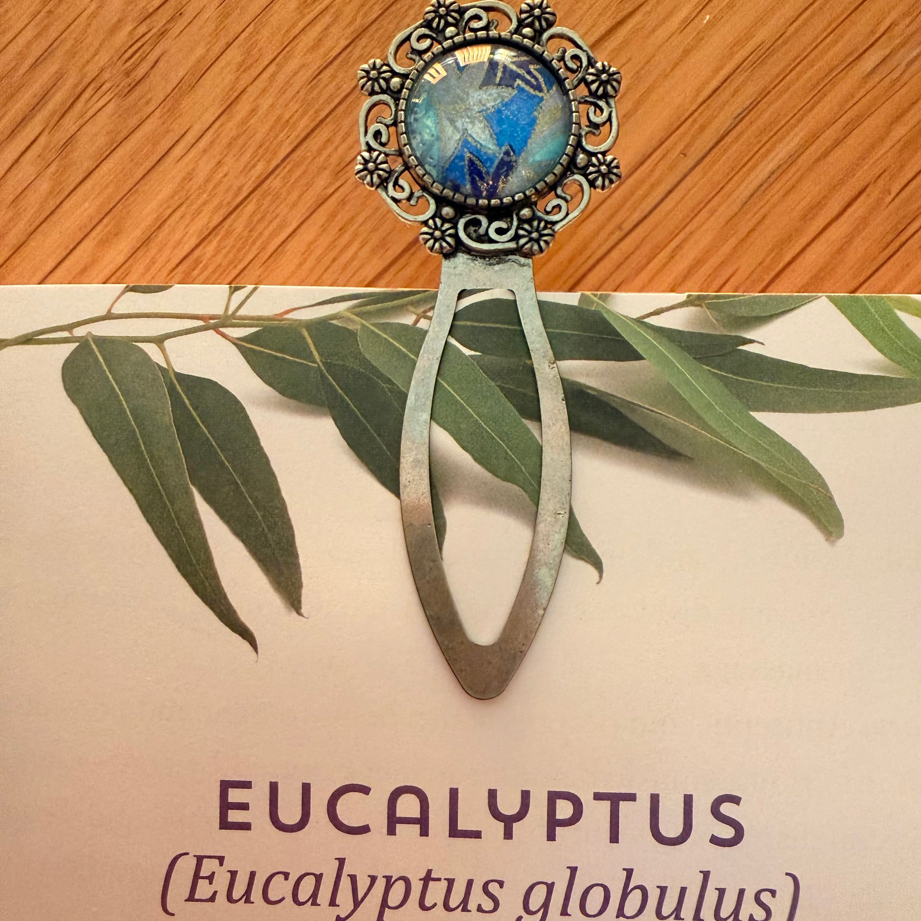 Antique Silver Vintage WASHI Cabochon Bookmark