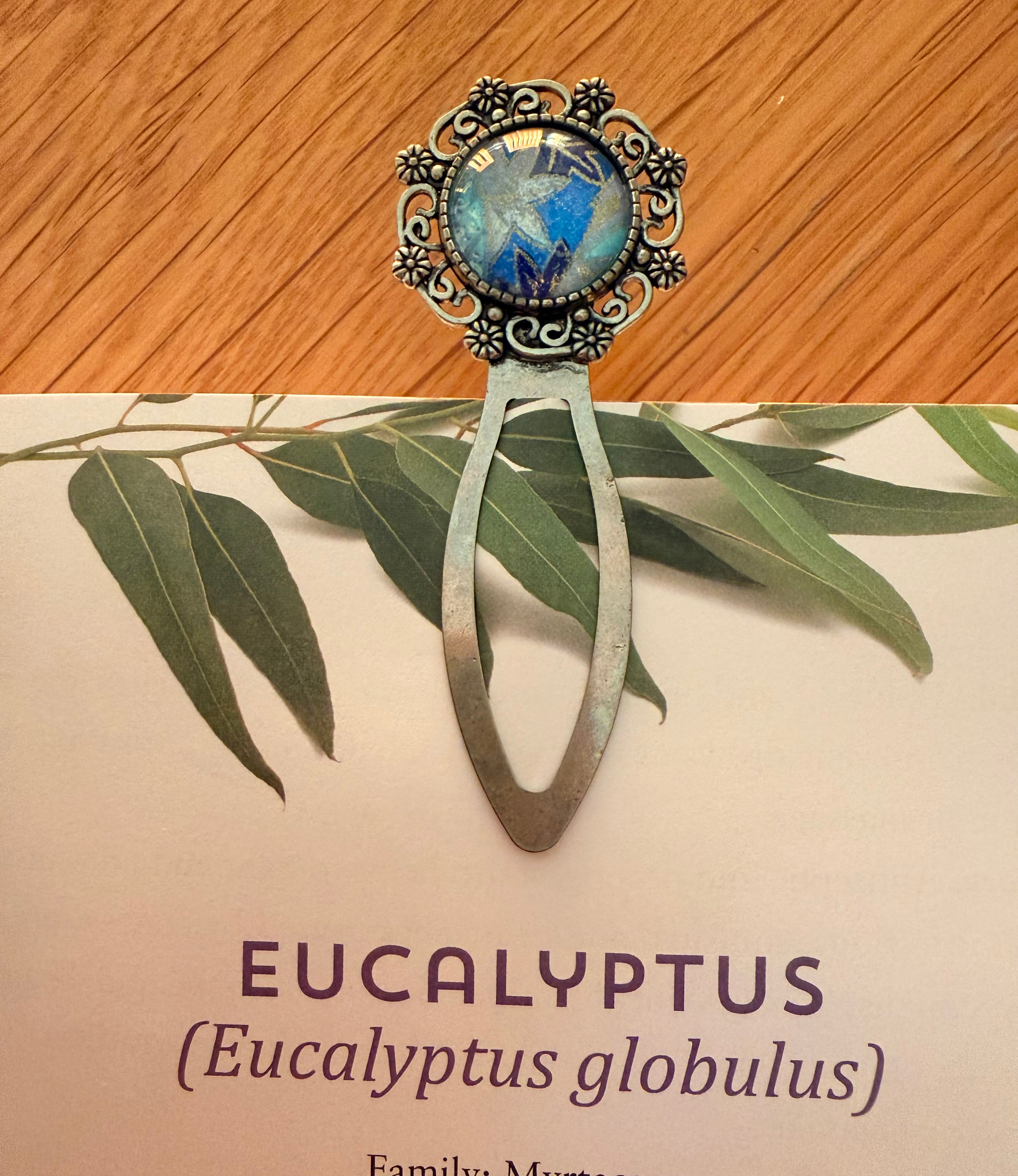 Antique Silver Vintage WASHI Cabochon Bookmark