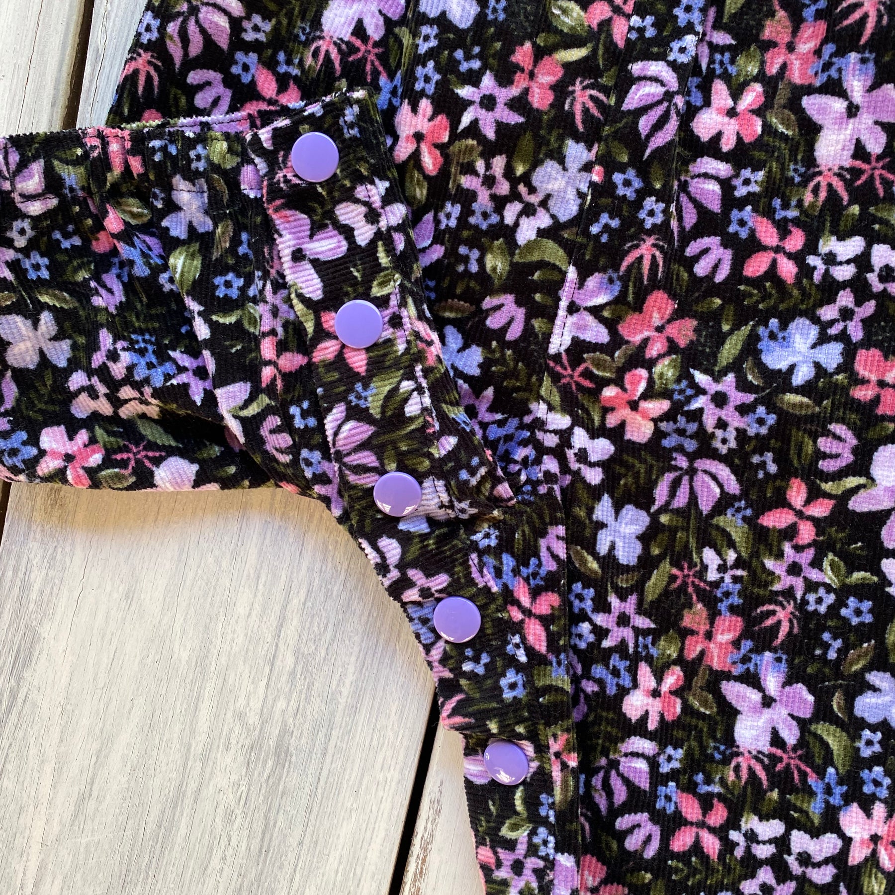 Corduroy Childs/Babies overalls violet floral multiple sizes