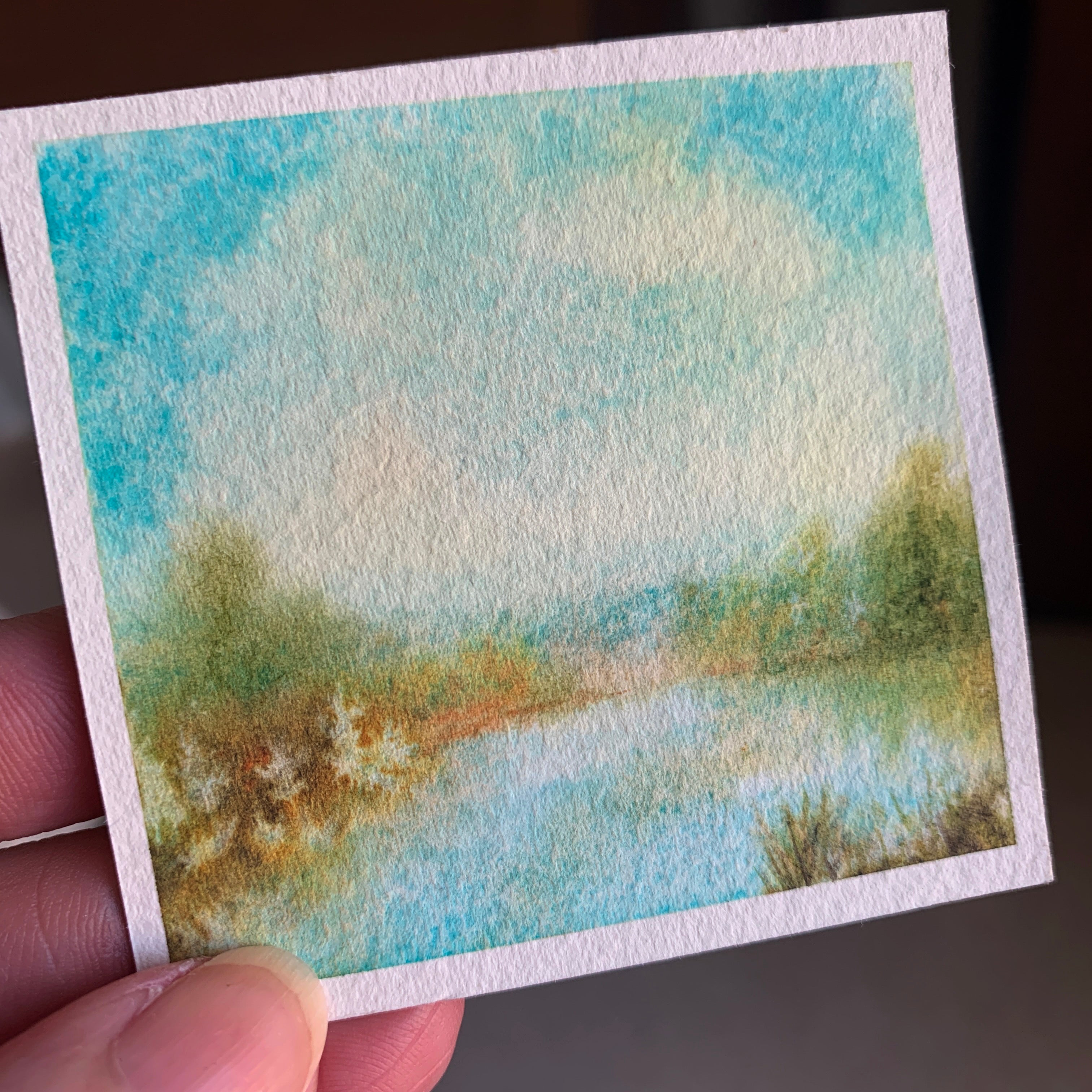 Mini Abstract Landscape Hand-painted Watercolour Artwork