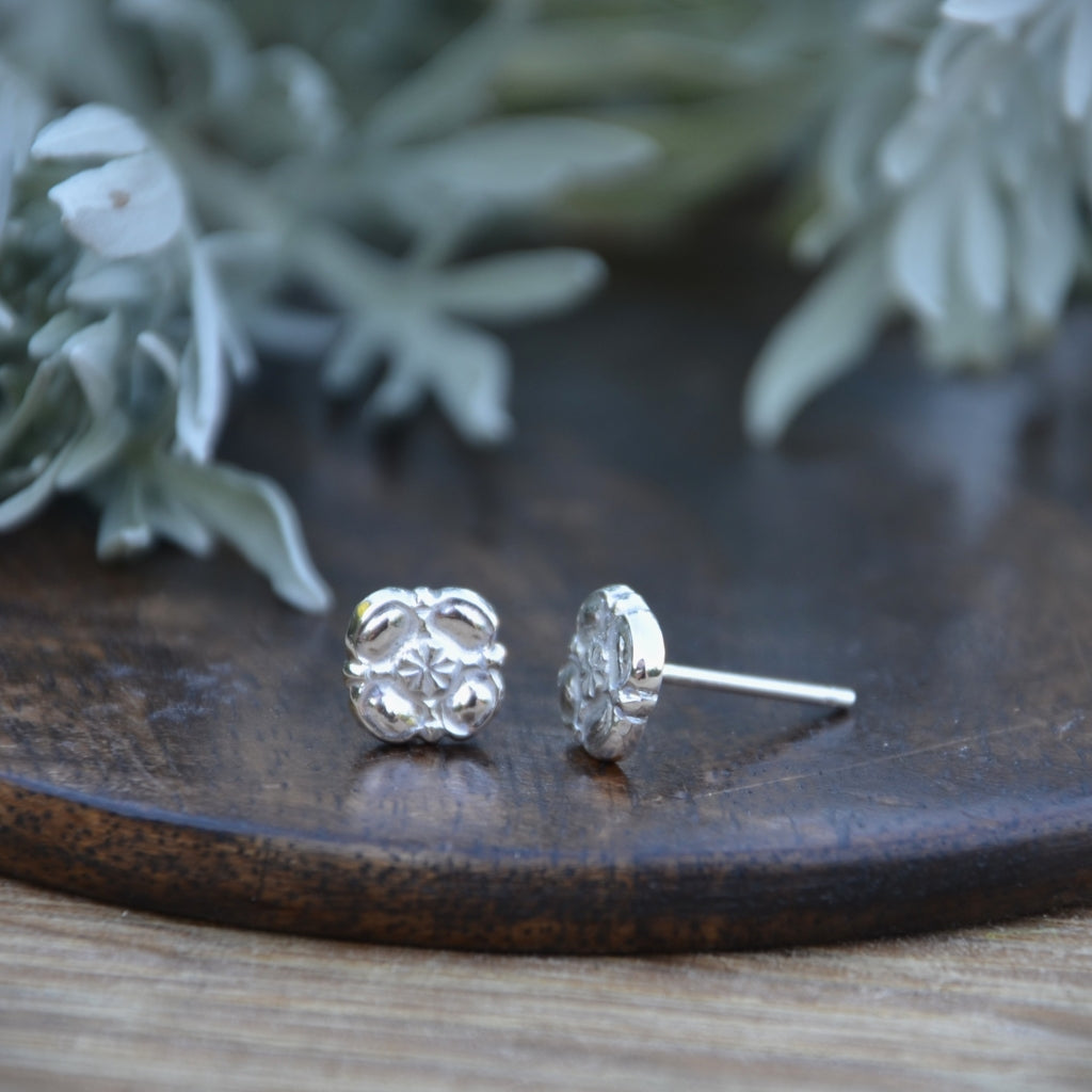 Flower Studs - Recycled Silver