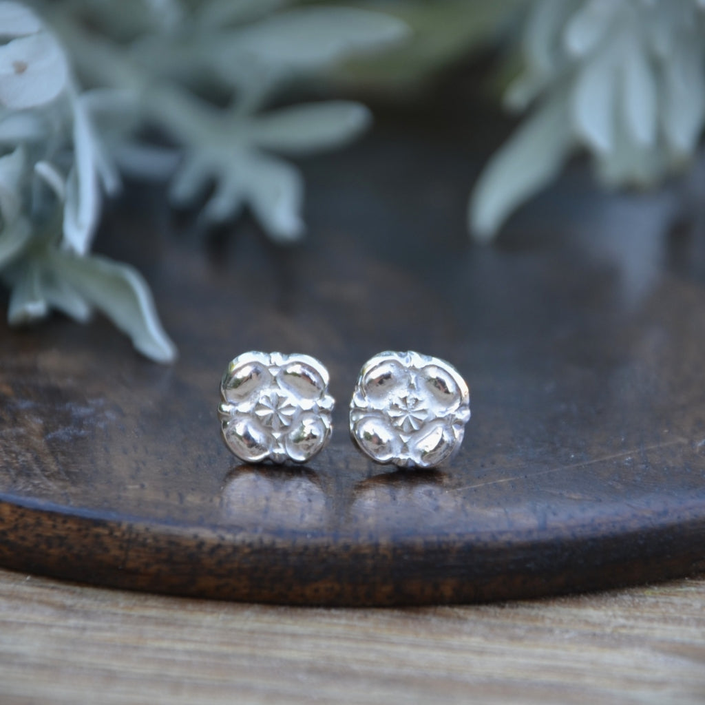 Flower Studs - Recycled Silver