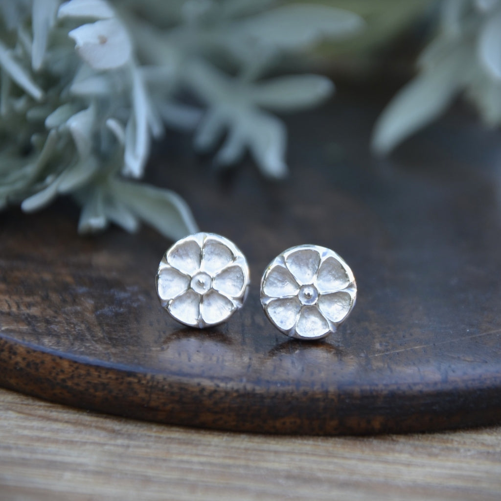 Flower Studs - Recycled Silver