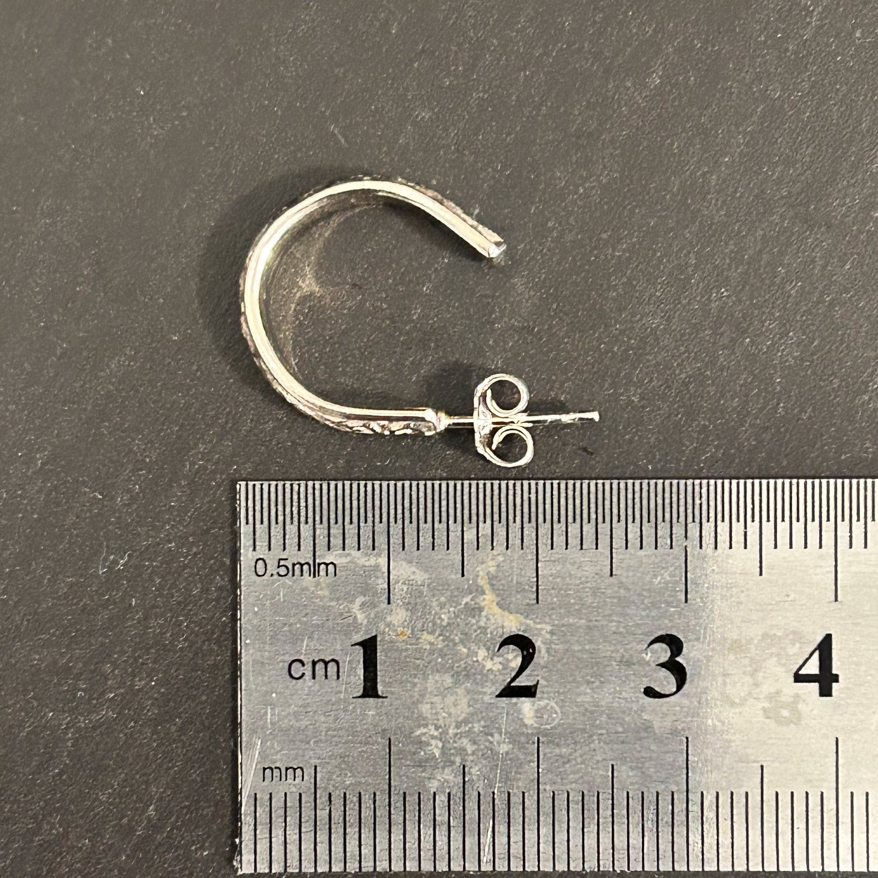 Sterling Silver Embossed Hoop Earrings