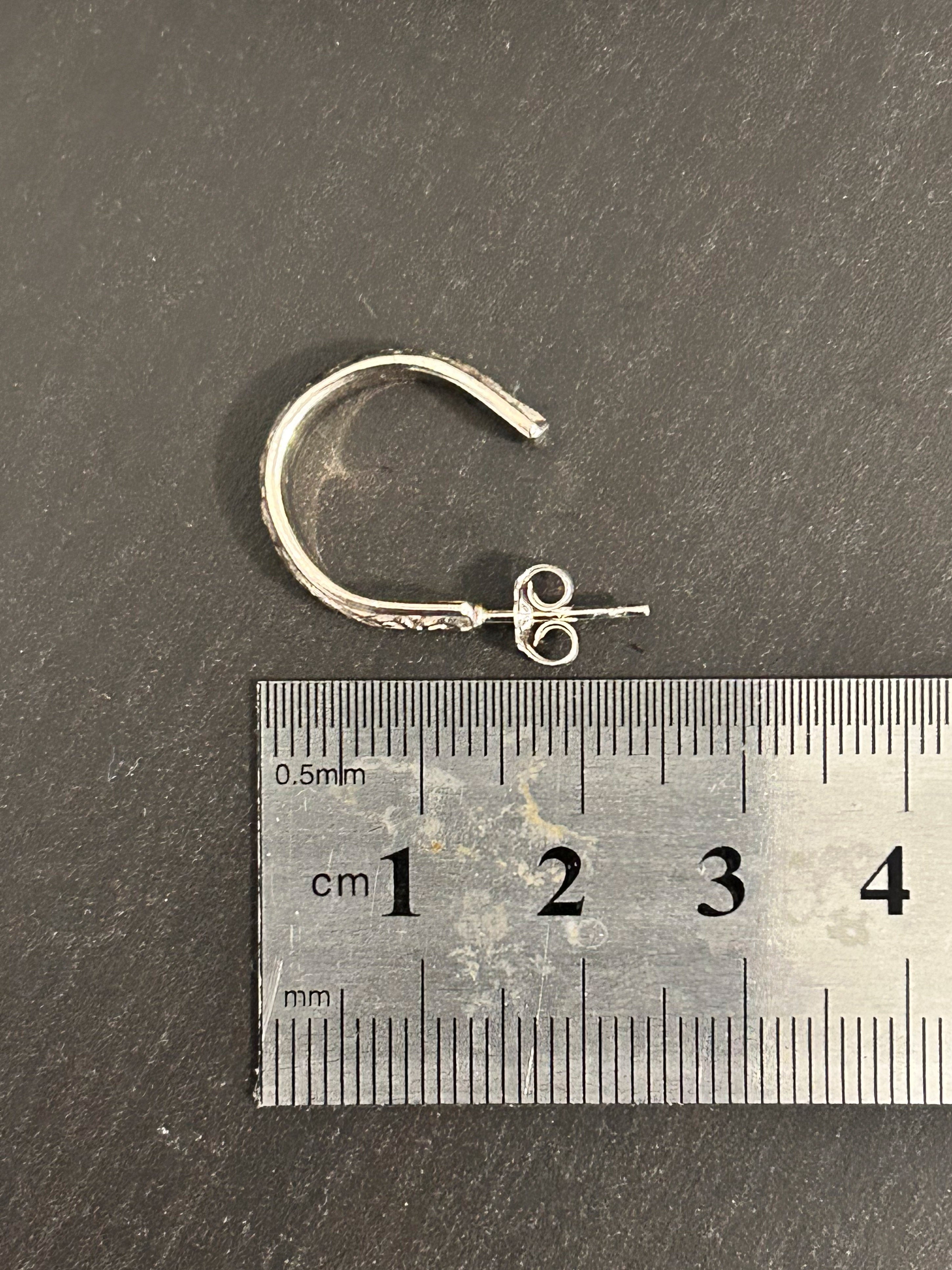 Sterling Silver Embossed Hoop Earrings