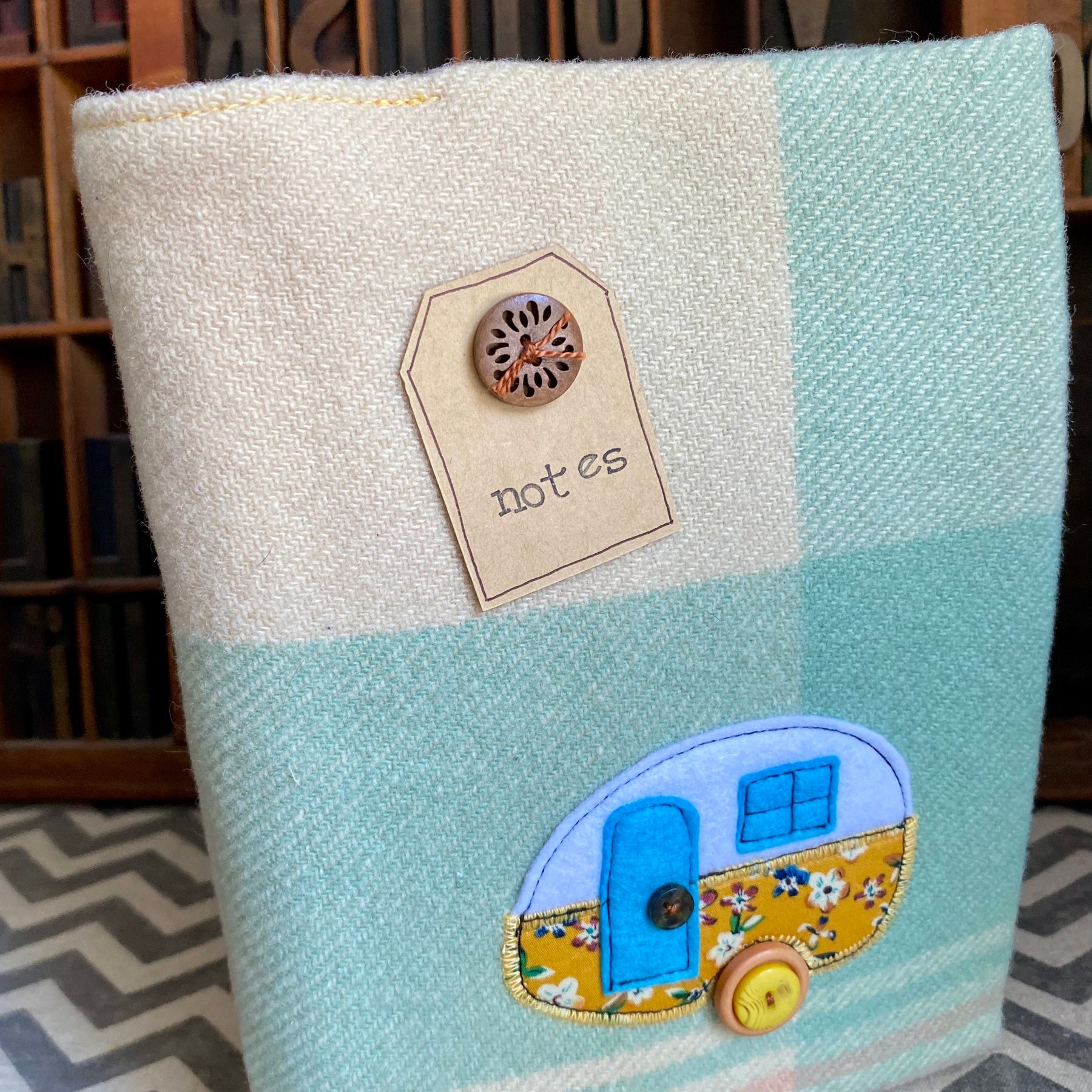 A5 Upcycled Notebook Vintage Caravan - Multi