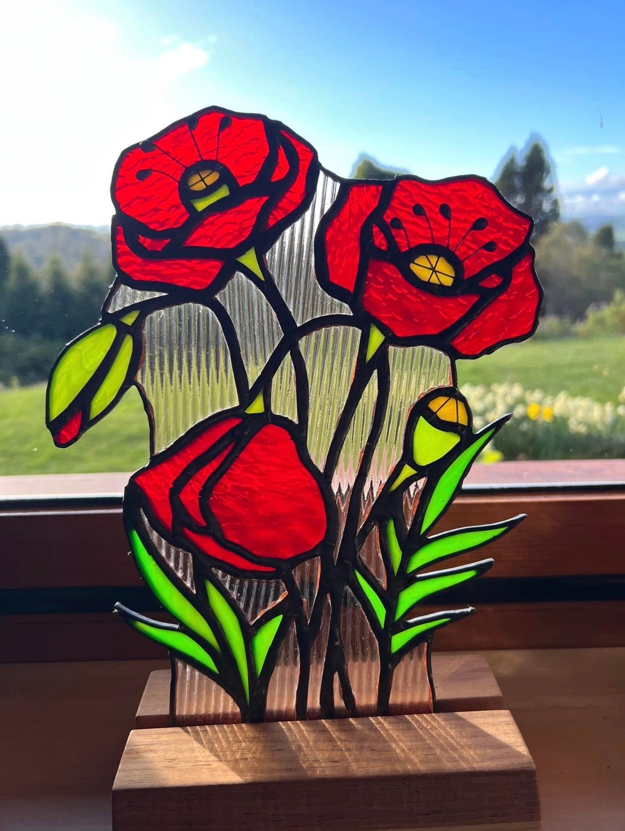 Poppy sun catcher