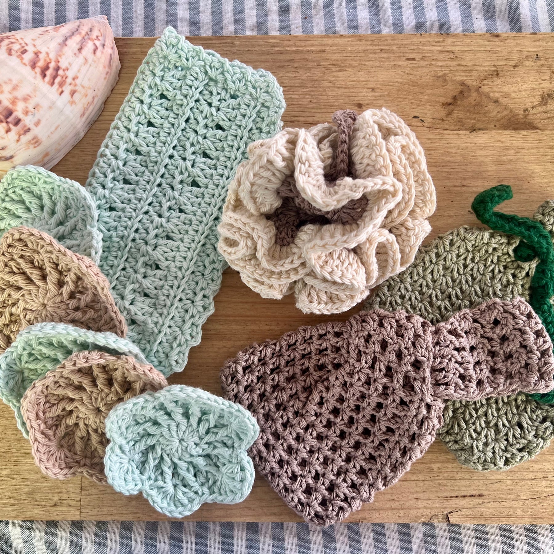 Self Care Gift Set, Crochet Bath Set, Eco Friendly Self Care Gift, Beach House Gift