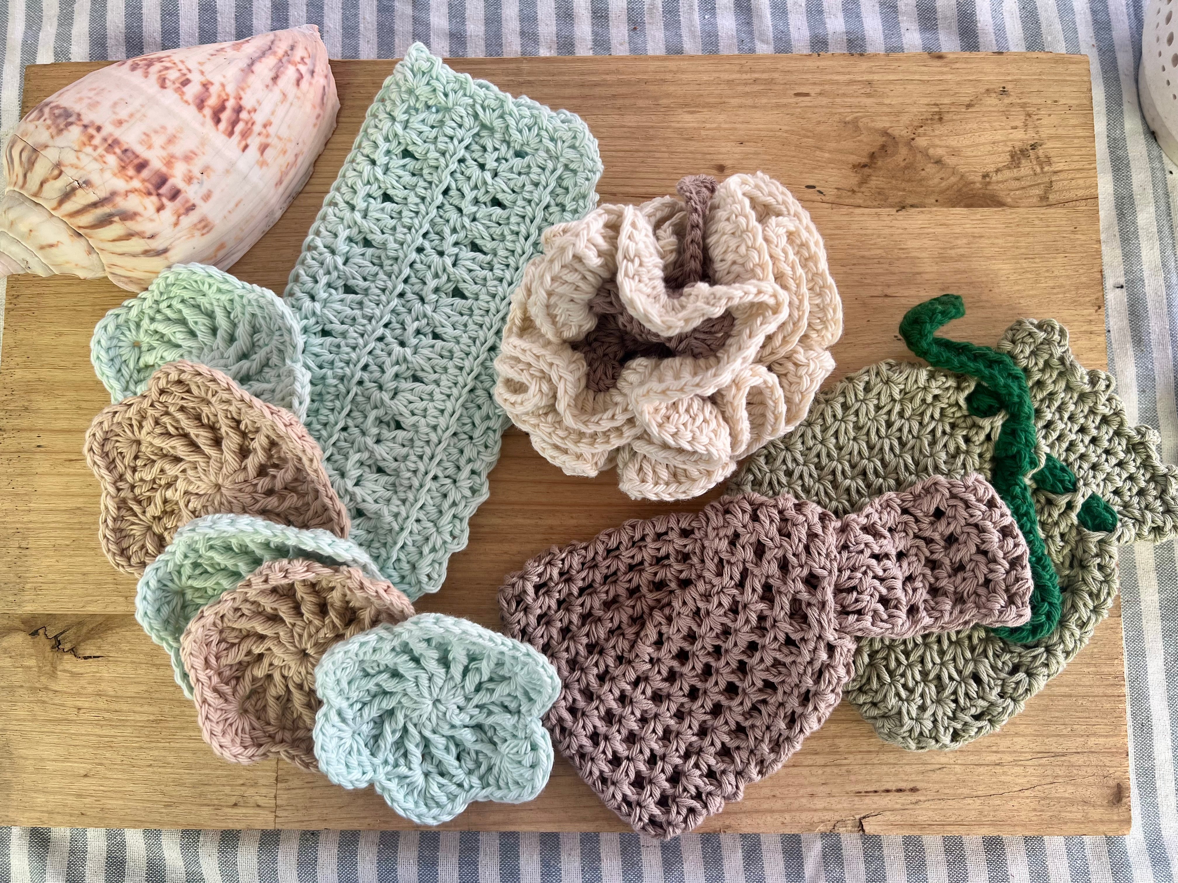 Self Care Gift Set, Crochet Bath Set, Eco Friendly Self Care Gift, Beach House Gift