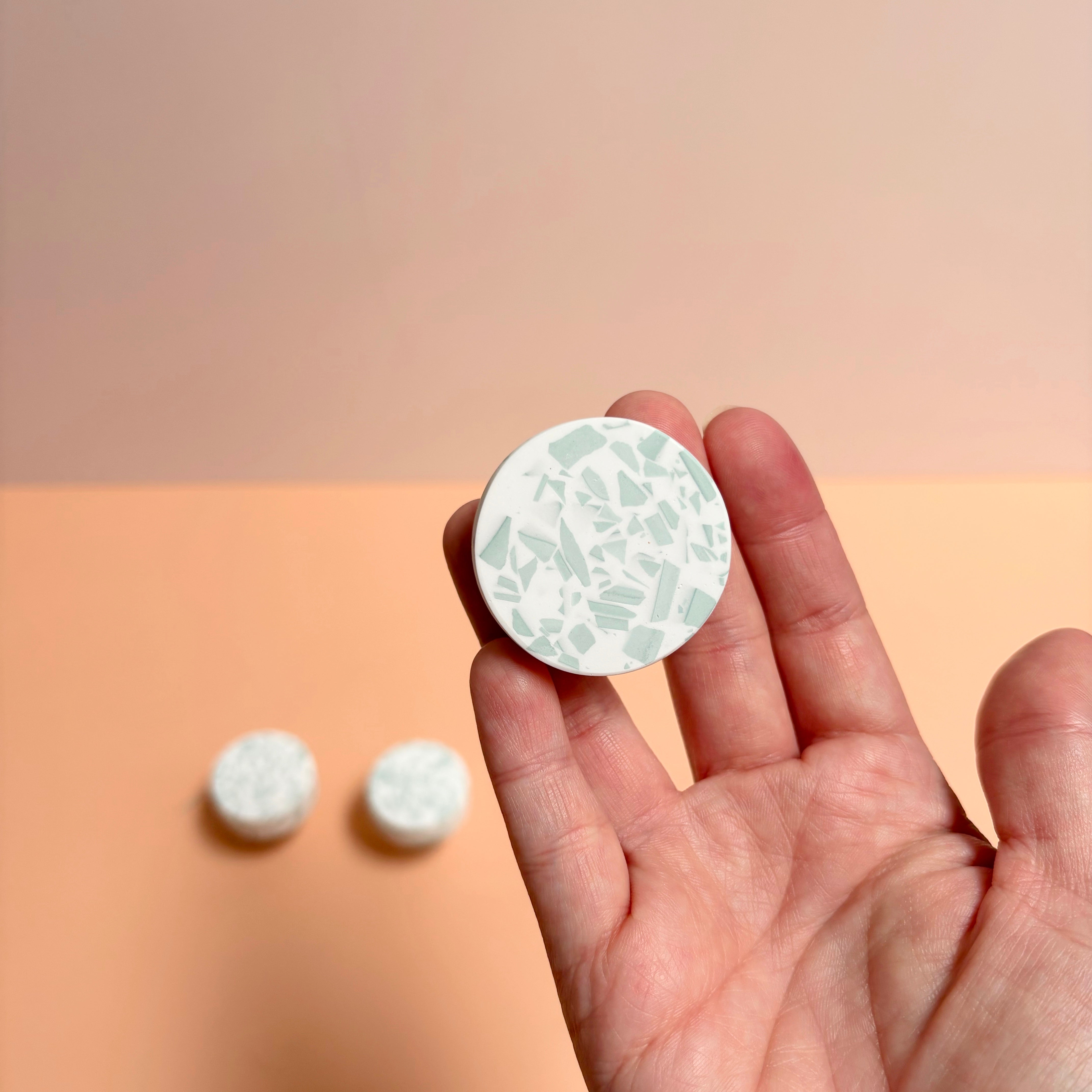 Eucalyptus green terrazzo knobs