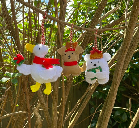 Christmas decorations - mixed animal set of 3