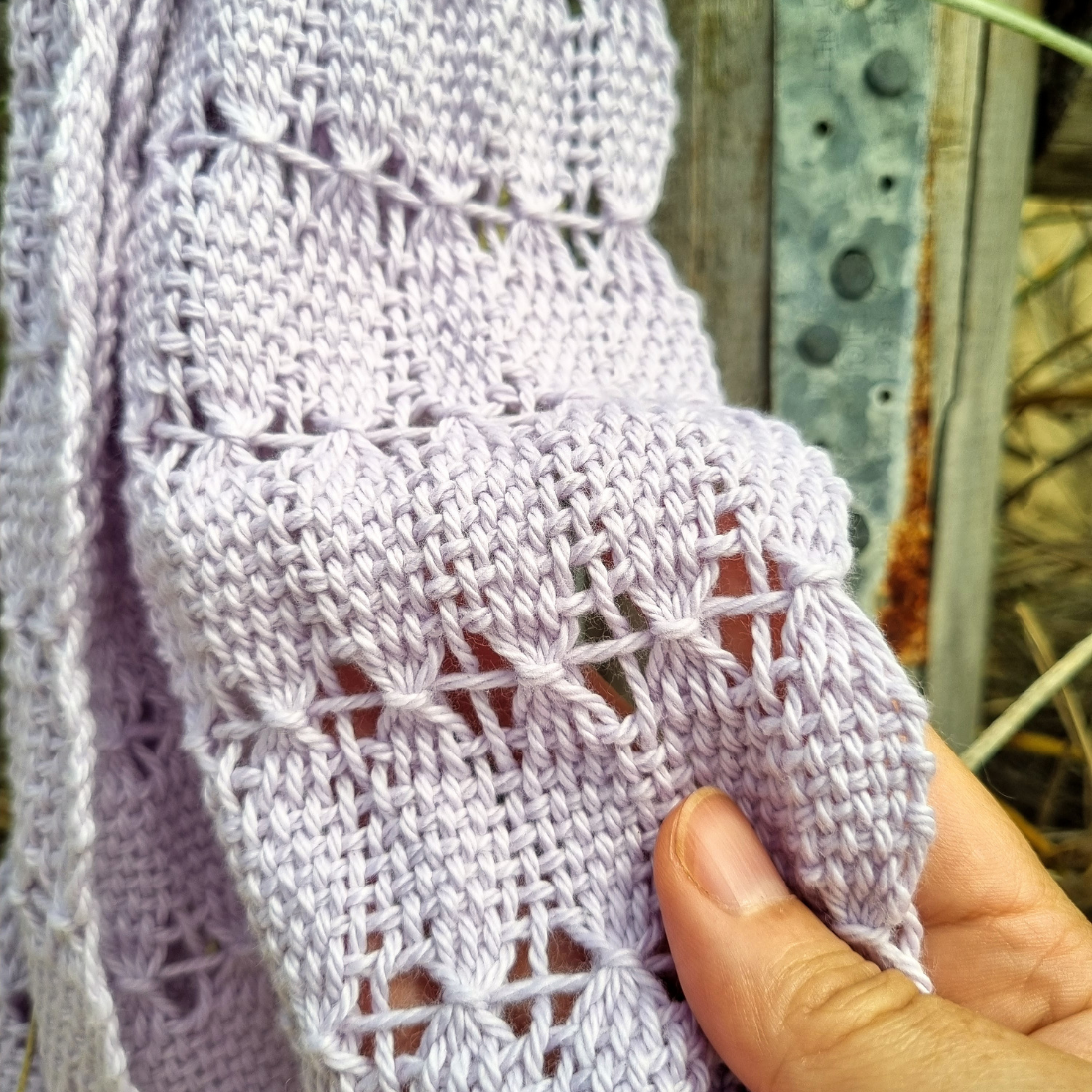 'Beyond the plain weave' collection lilac cotton scarf
