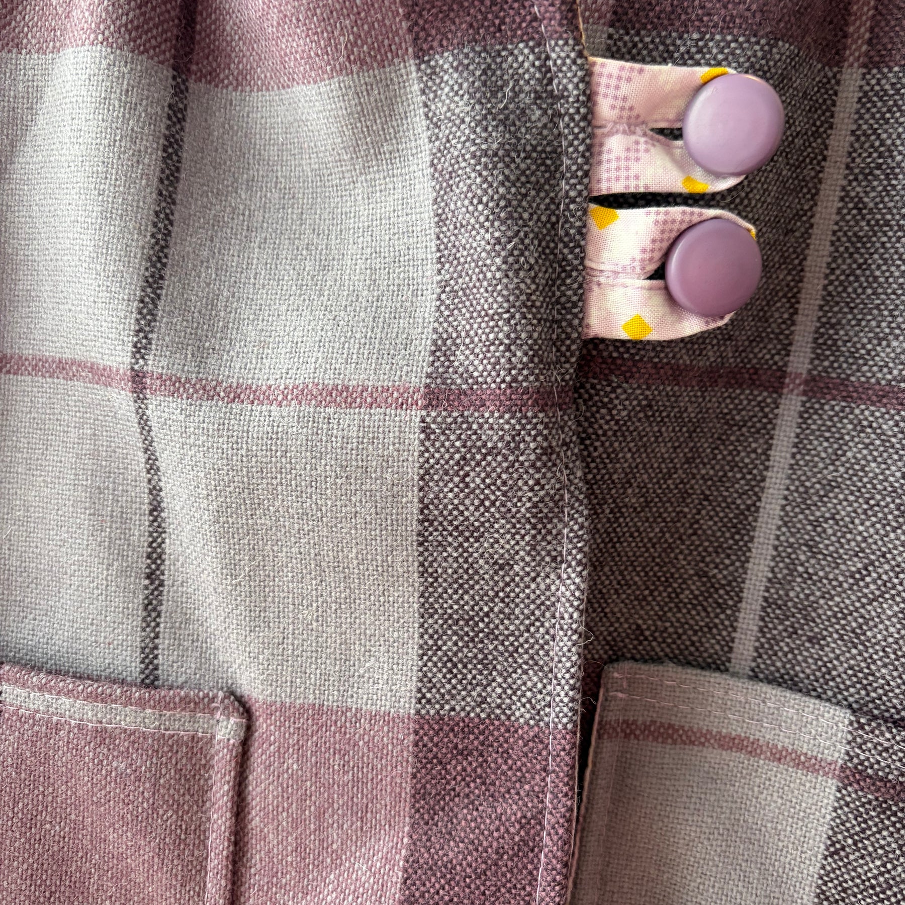 Purple Check Upcycled Pure Wool Vest 12-18 mths