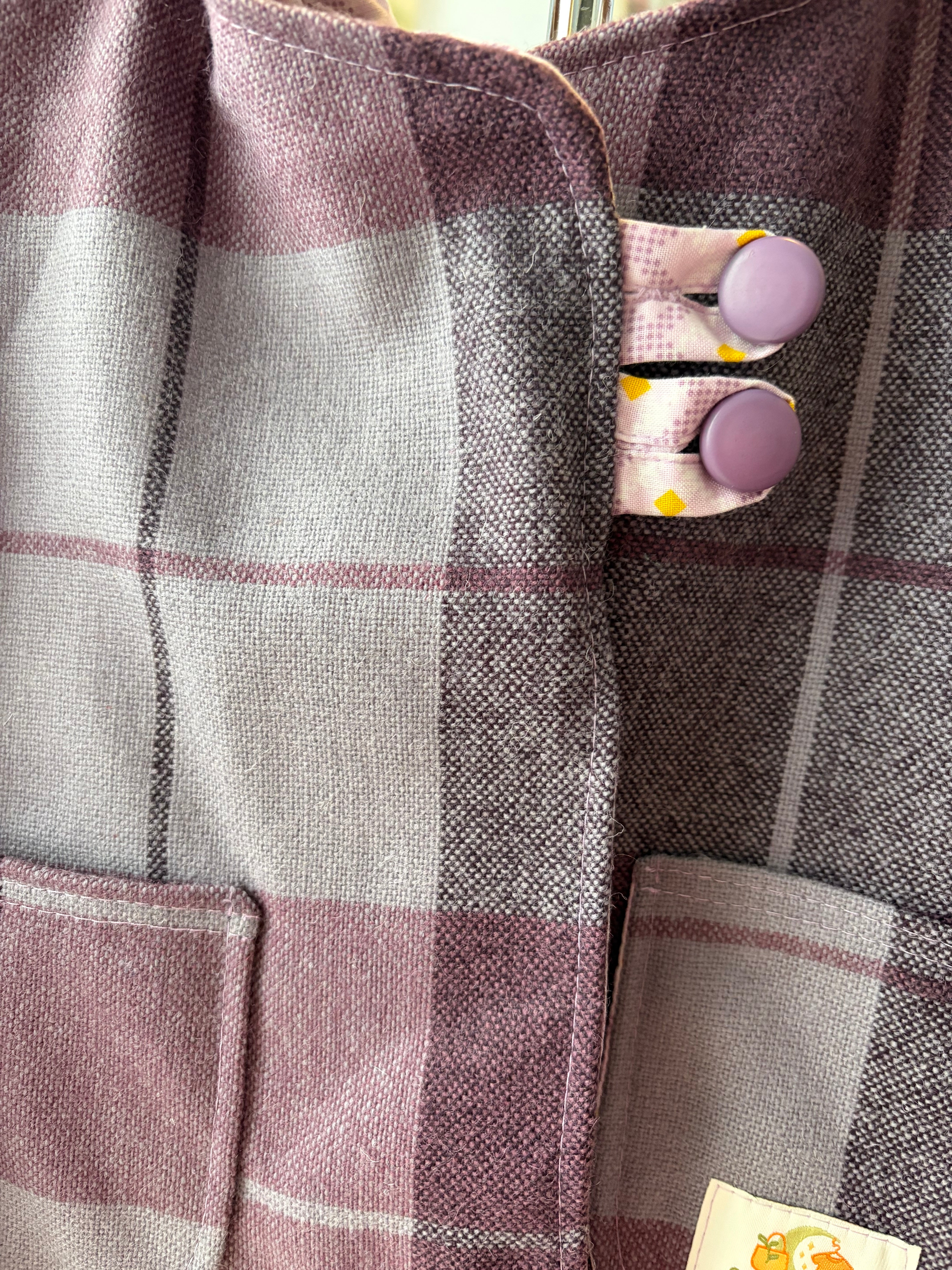 Purple Check Upcycled Pure Wool Vest 12-18 mths