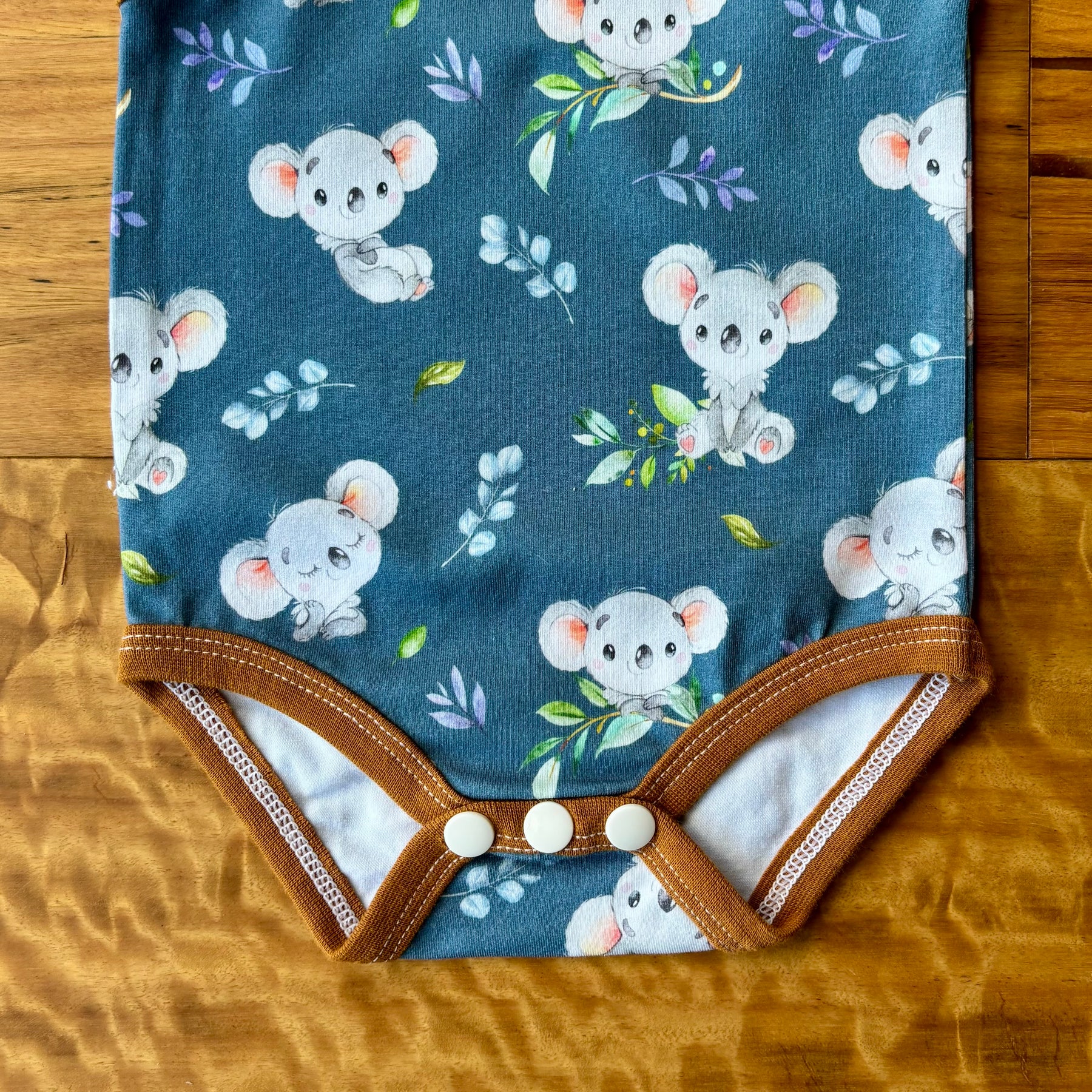 Baby Tank Bodysuit | Happy Koalas | Size premmie to 2 | Made to order
